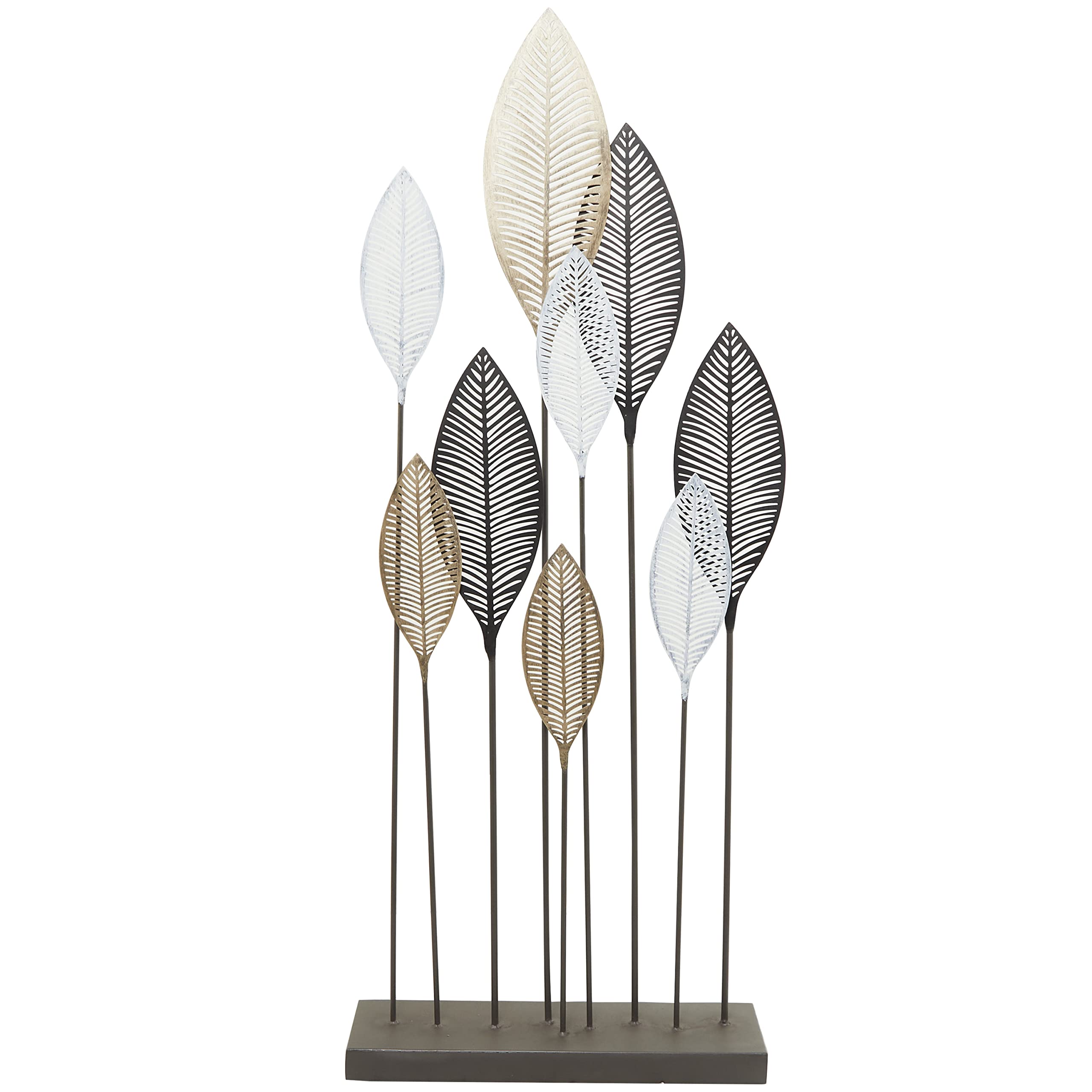 Amazon.com: Deco 79 Metal Leaf Sculpture, 24" x 7" x 60", Bronze : Home ...