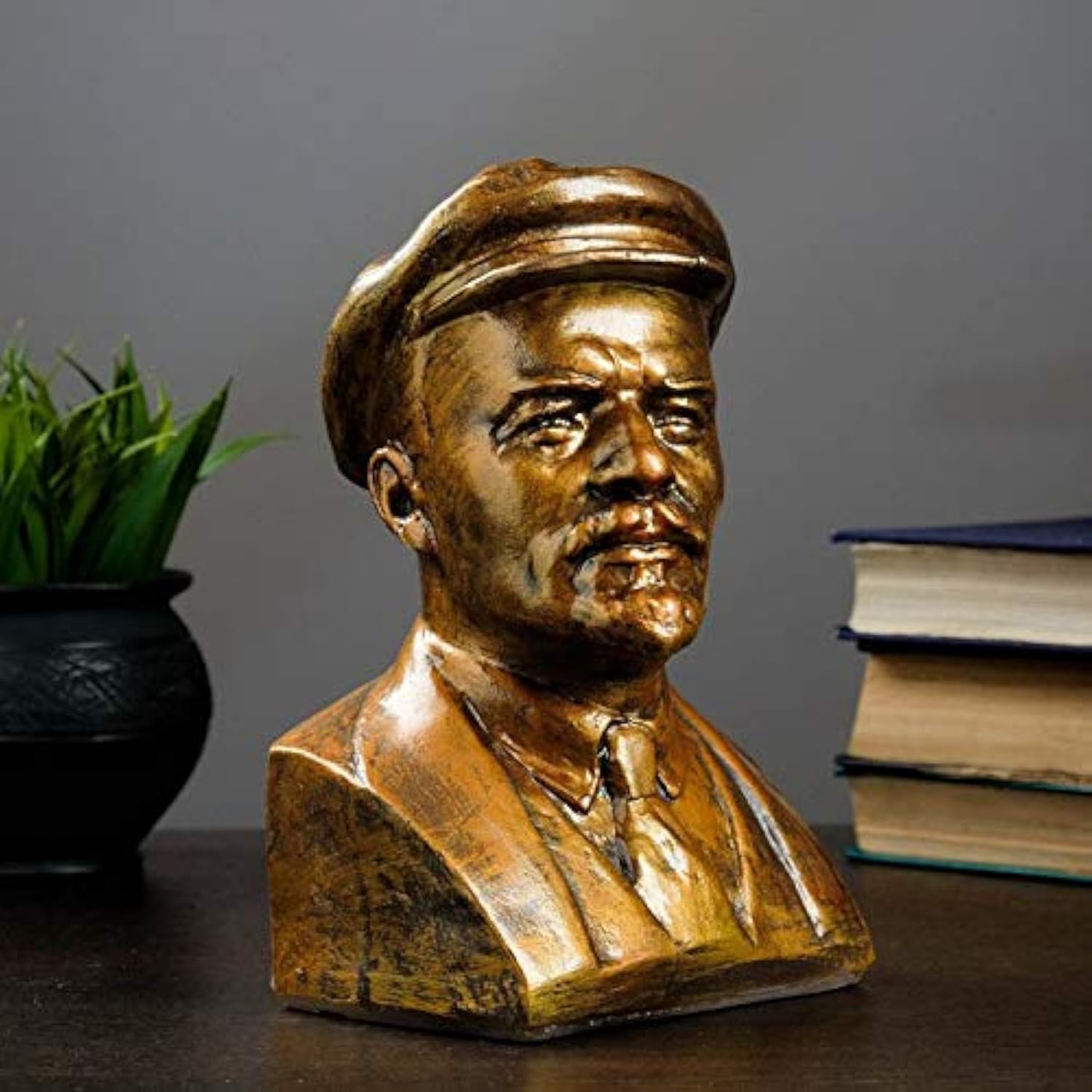 Vladimir Lenin Russian Soviet Communist Leader Bust Sculpture Statue Collectible Art Figurine Figure (Bronze)