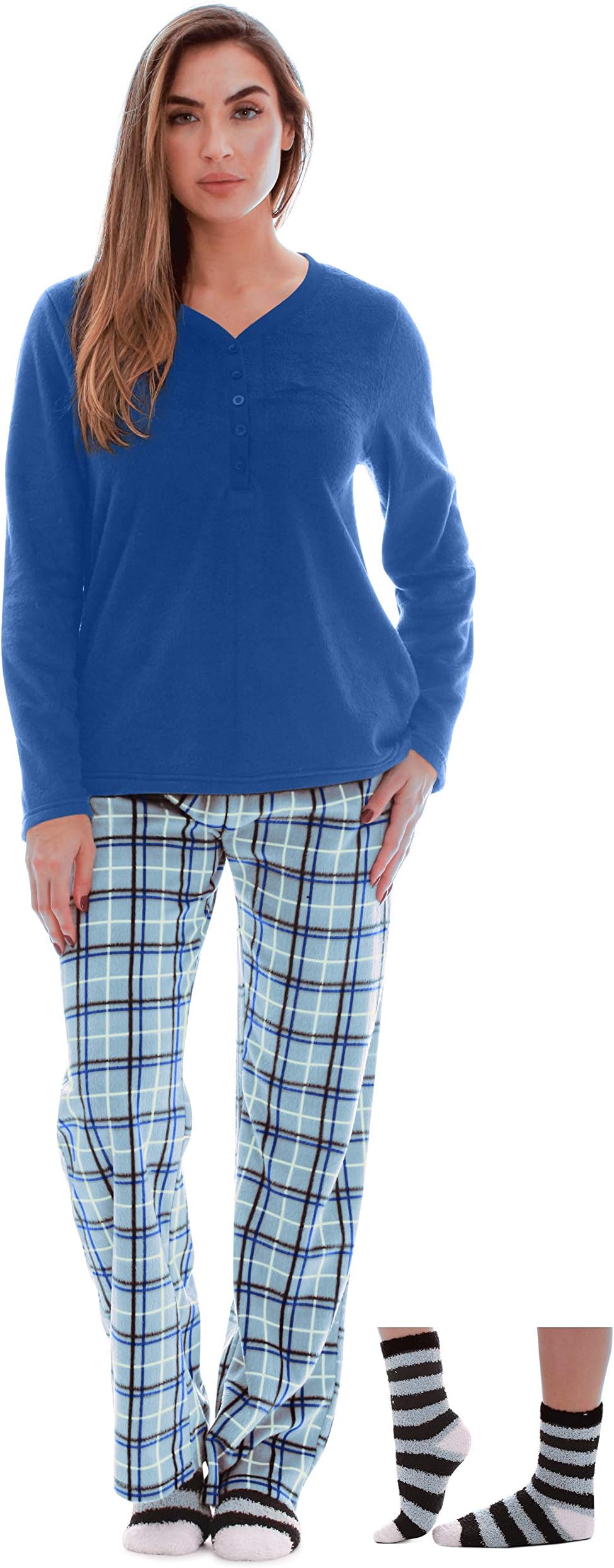 Just LoveWomens Ultra-Soft Pajama Pant Set with Matching Socks