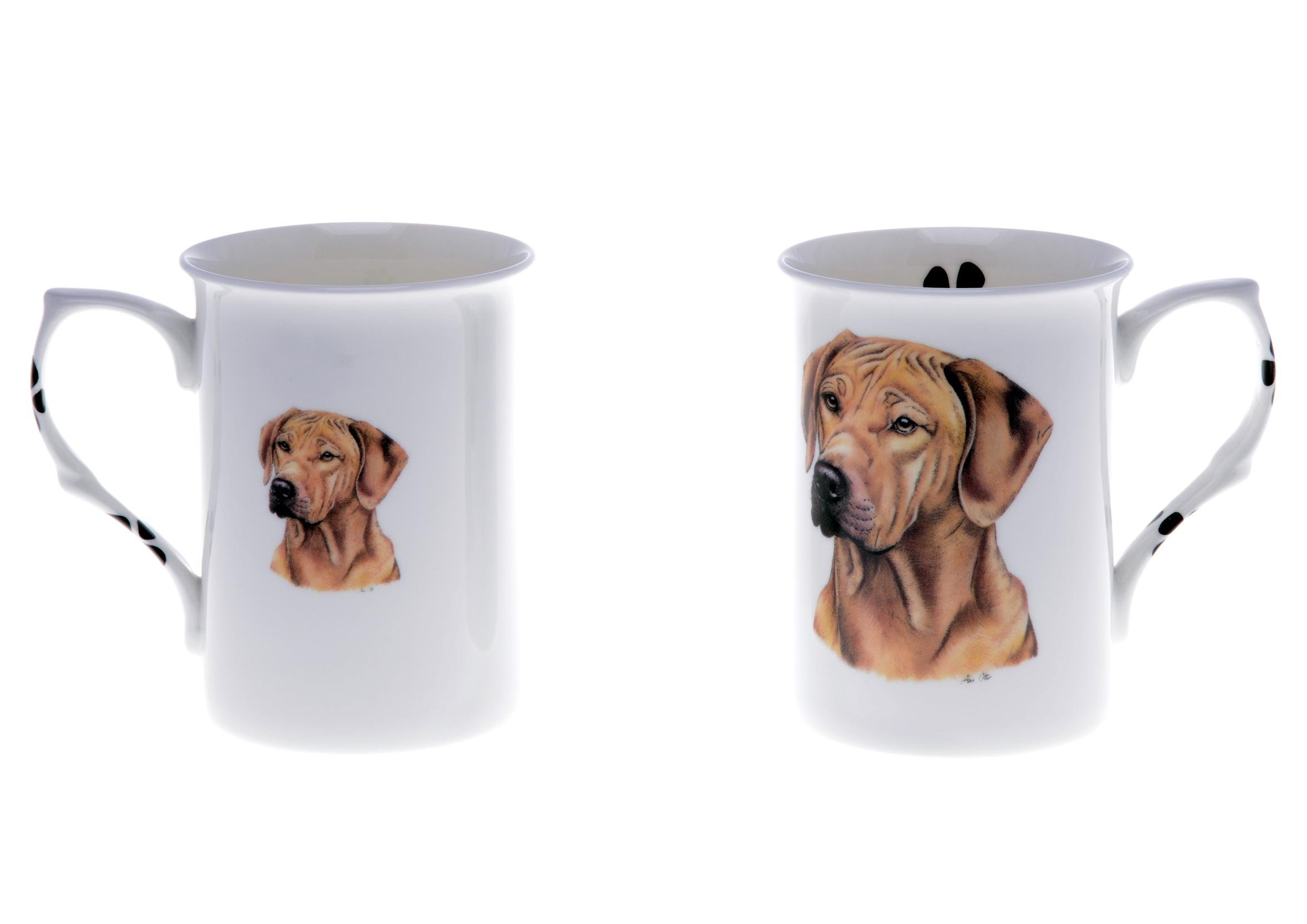 (BB50) Set of 2 Bone China BEAKERS/Mugs Rhodesian Ridgeback Dog Presentation Gift Boxed- Lovely Gift, Kirsty Jayne China, Hand Decorated