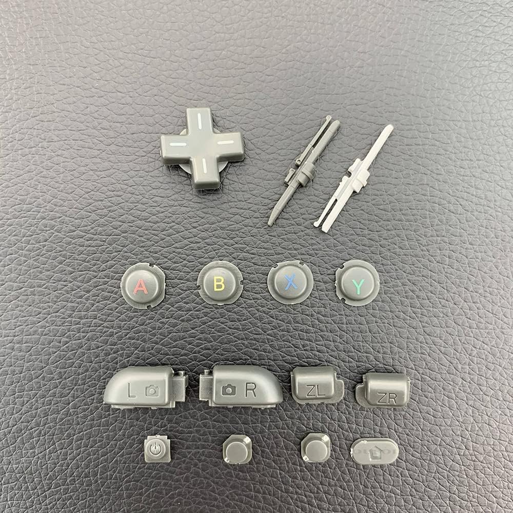 Replacement L R ZR ZL Buttons ABXY Buttons Home Button Start Button Power Select Button D Pad Set for New 3DS XL New 3DS LL Gray
