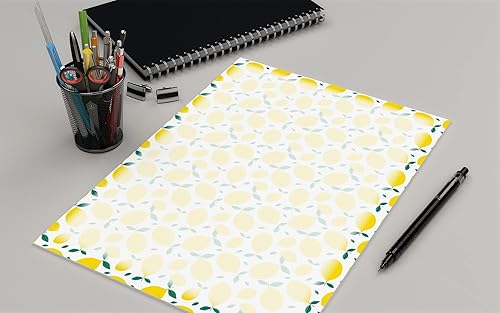 Miniatura 2 de Lemon Stationery - Hojas con membrete cítrico de 8.5 x 11 a 60 pulgadas, membrete de comida (limones)