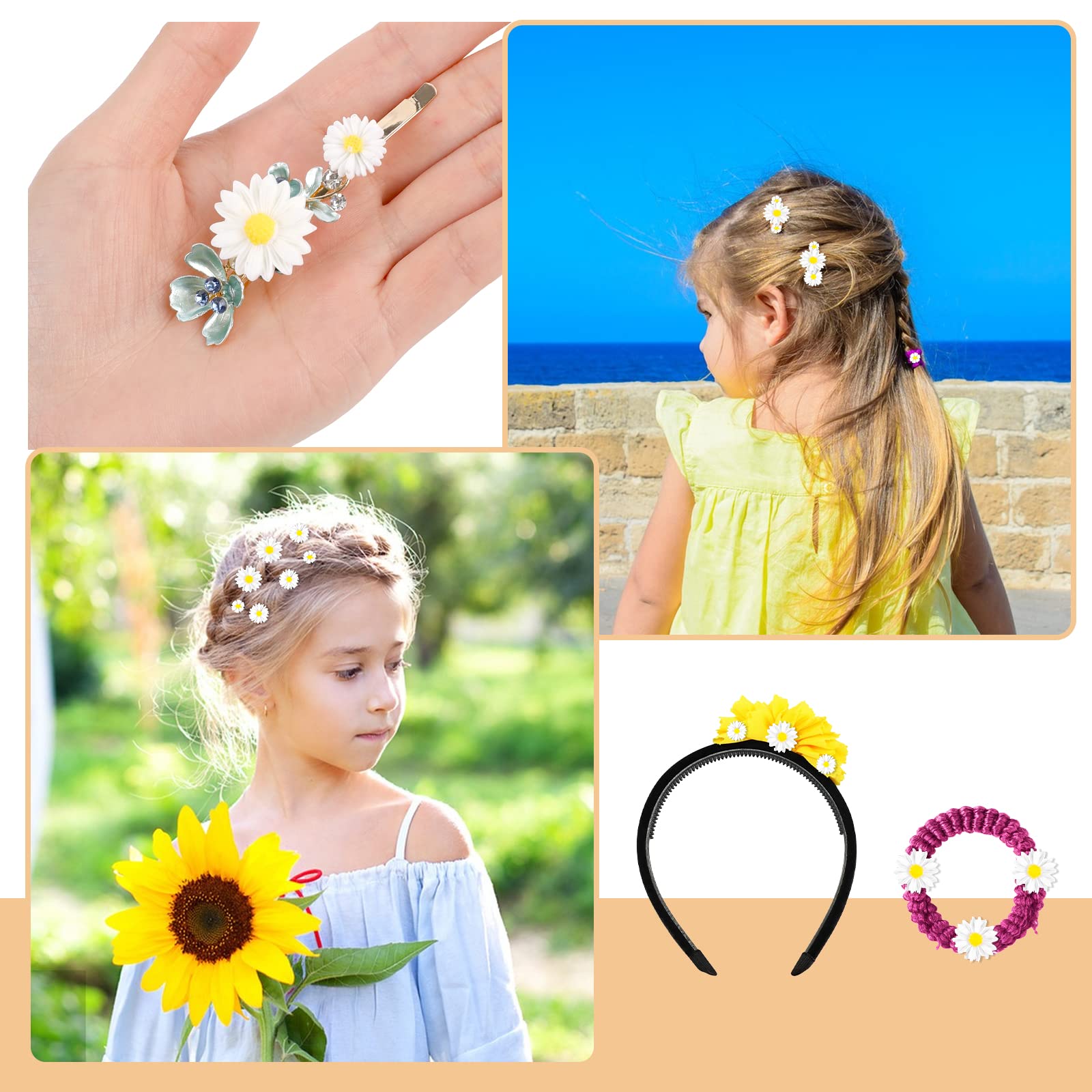 Molain 50 Stück Mini-Gänseblümchen Aus Harz – Für DIY, Deko, Handwerk & Party In Gelb & Weiß (4 Größen)