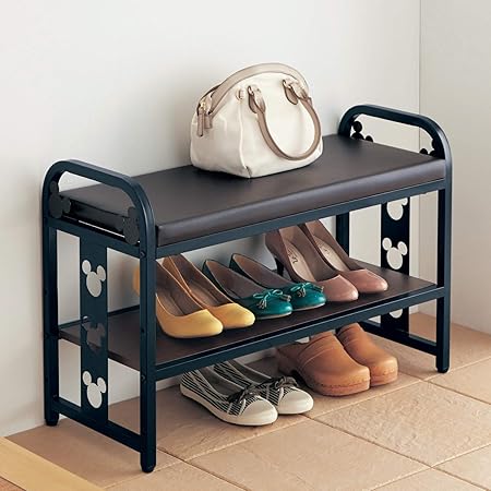 Amazon Co Jp ベルメゾン ディズニー 玄関ベンチ 収納 椅子 ダークブラウン ブラウン 幅75 ホーム キッチン