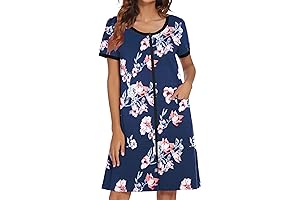 Women's Short Zip-Front Soft Nightgown Robe