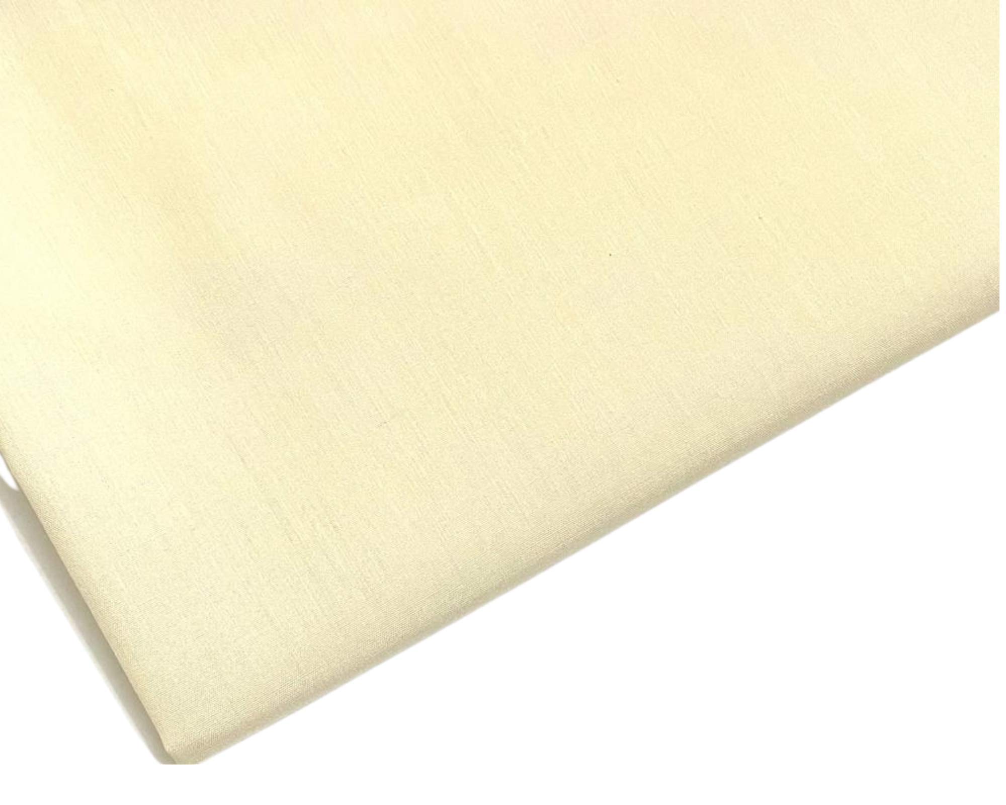 Plain Cream Polycotton Fabric - 45 inch / 112 cm Wide (Cream, 5 METRE)