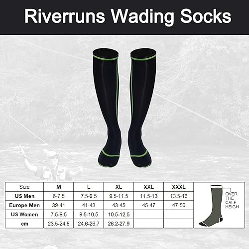 Miniatura 5 de Calcetines para vadear, calcetines de pesca de nailon para hombres y mujeres, pesca al aire libre, surf, wakeboard