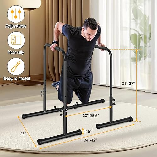 Miniatura 2 de Barra de inmersión ajustable, portátil, funcional, estación de soporte de inmersión para ejercicio, barras paralelas resistentes, equipo de