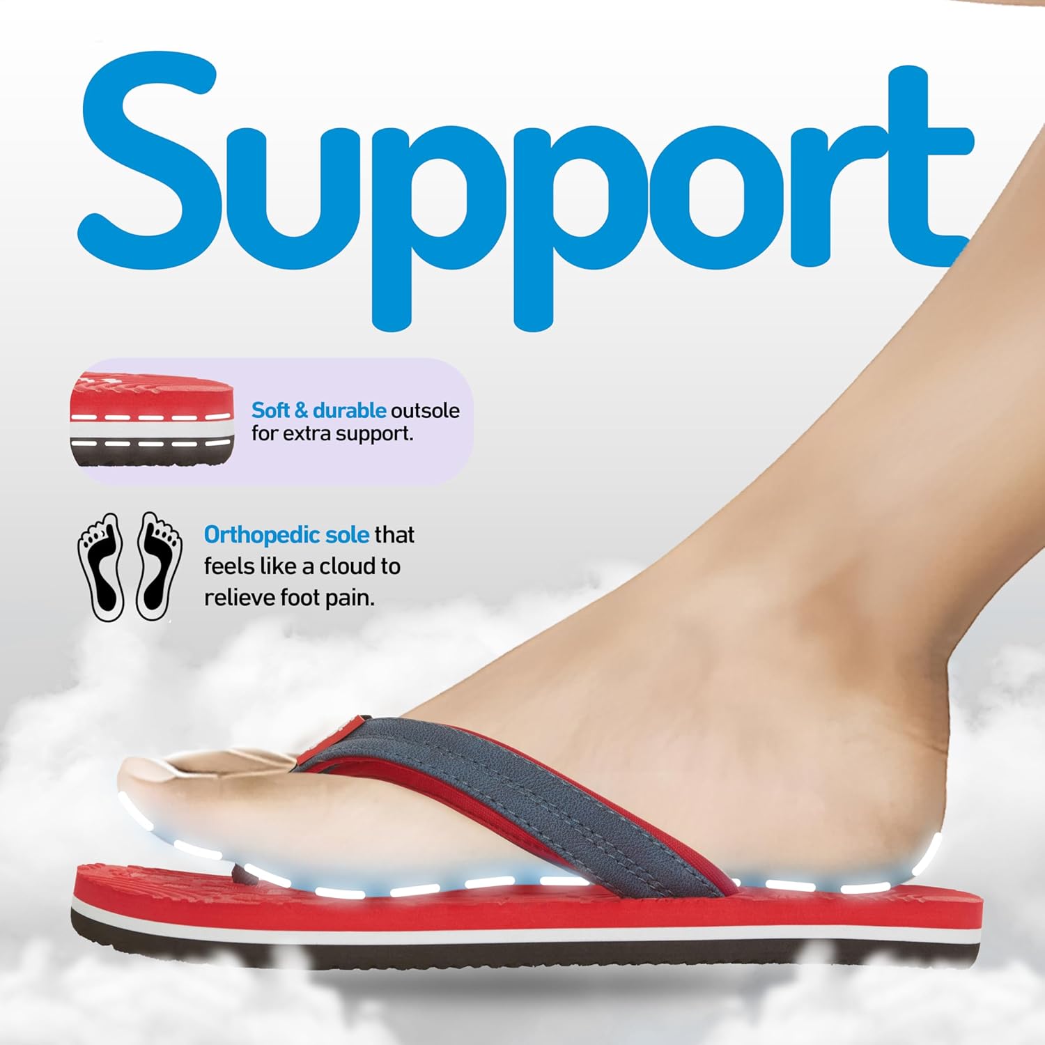 Floopi Flip Flops for Women Durable EVA Floral Textured Sandals Ladies Beach Sandals with Indoor & Outdoor Anti Skid Soles - Image 5