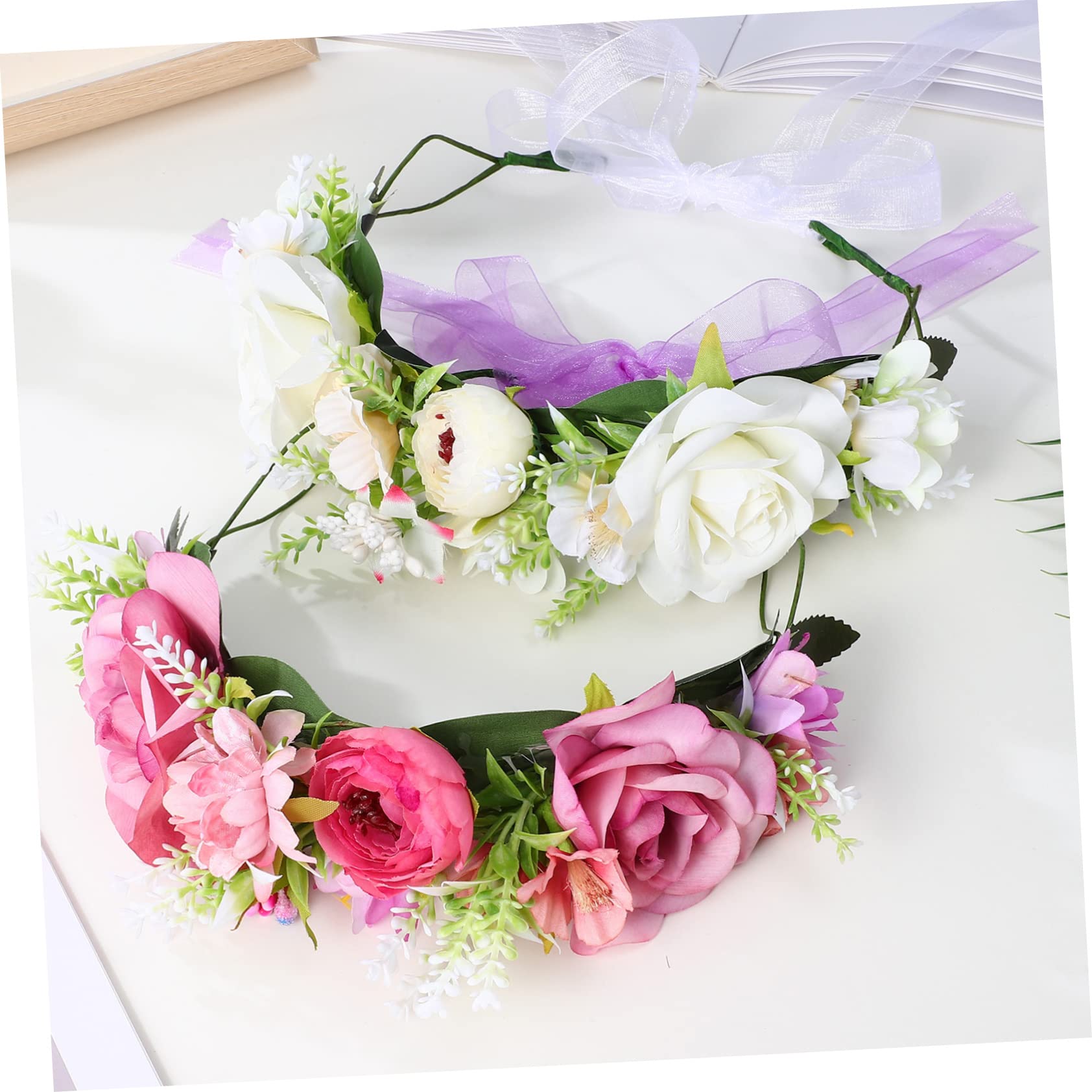 CALLARON 6piezas Diadema De Flores Artesanal Para Boda Tocado Mano Accesorio Floral De