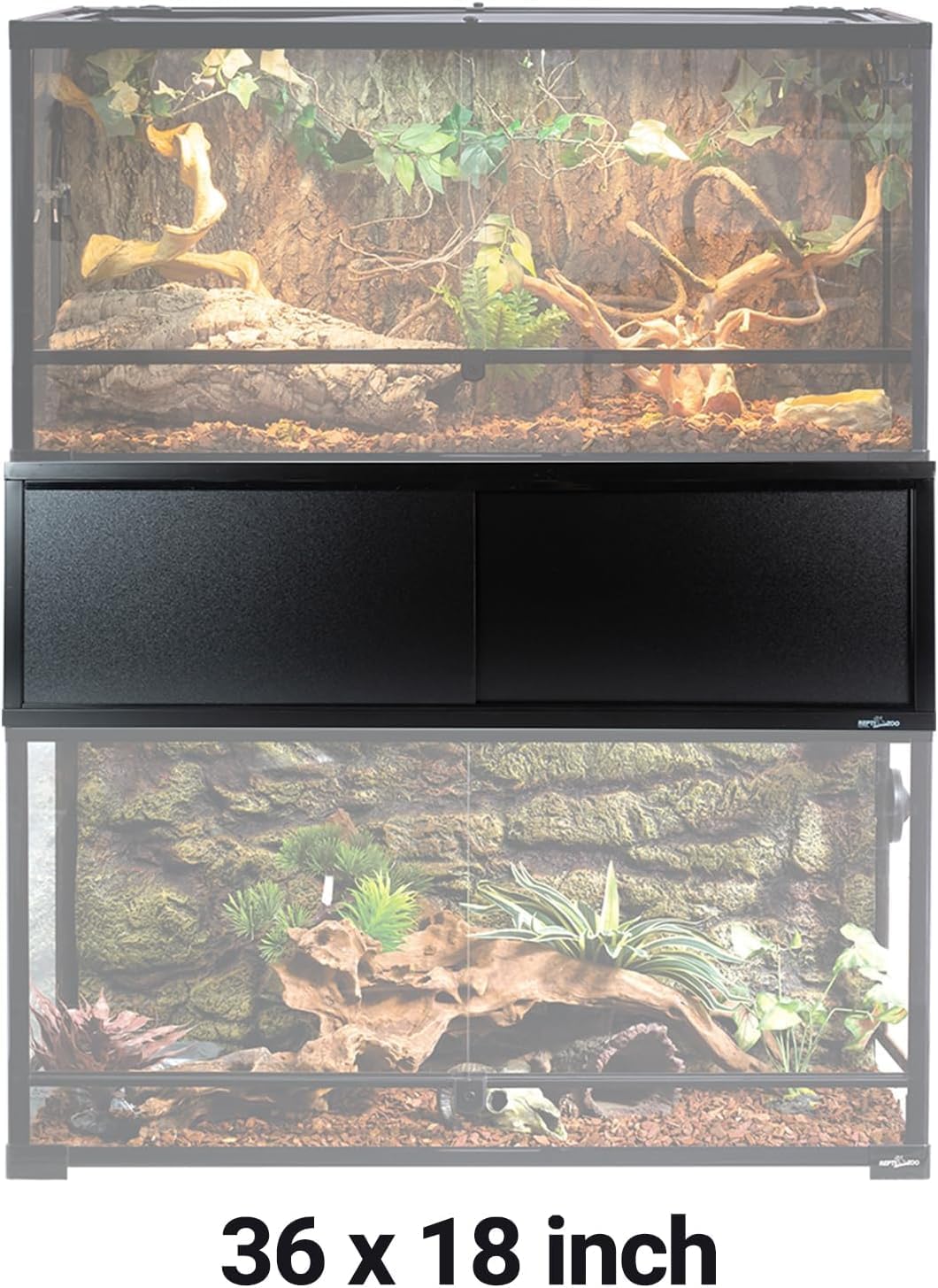 REPTI ZOO Reptiles Terrarium Stackers,36" L x 18" W Space Saving Stacker Kit with 4 x Spacers,Metal Frame Front Opening Tank Accessories,Reptile & Amphibian Enclosure Terrarium Stand