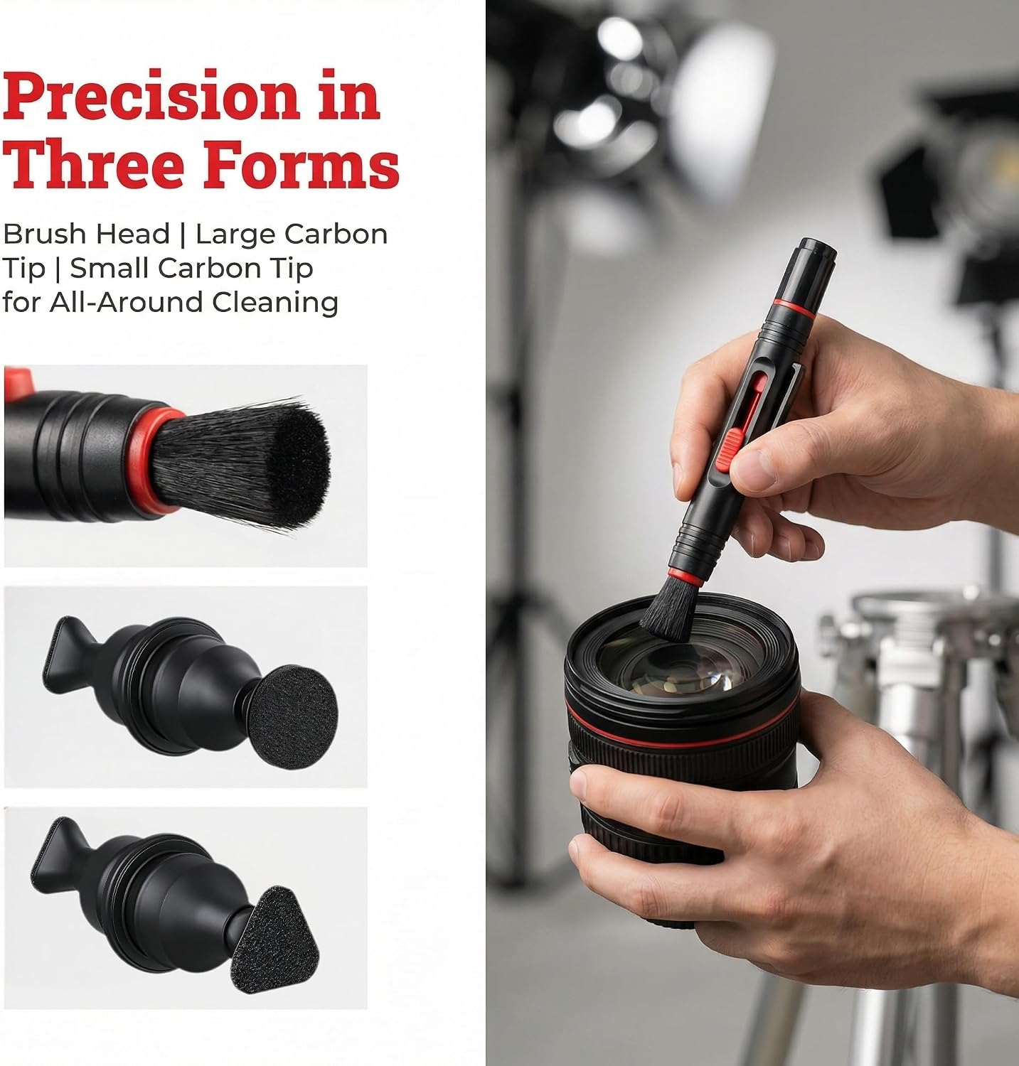 3 Pcs Lens Pen Brush Kit for Cleaning Camera Lenses and Screens Multifunction Lenspen for Photography Optics Screen and Lens Cleaning Tools for SLR and Other Devices