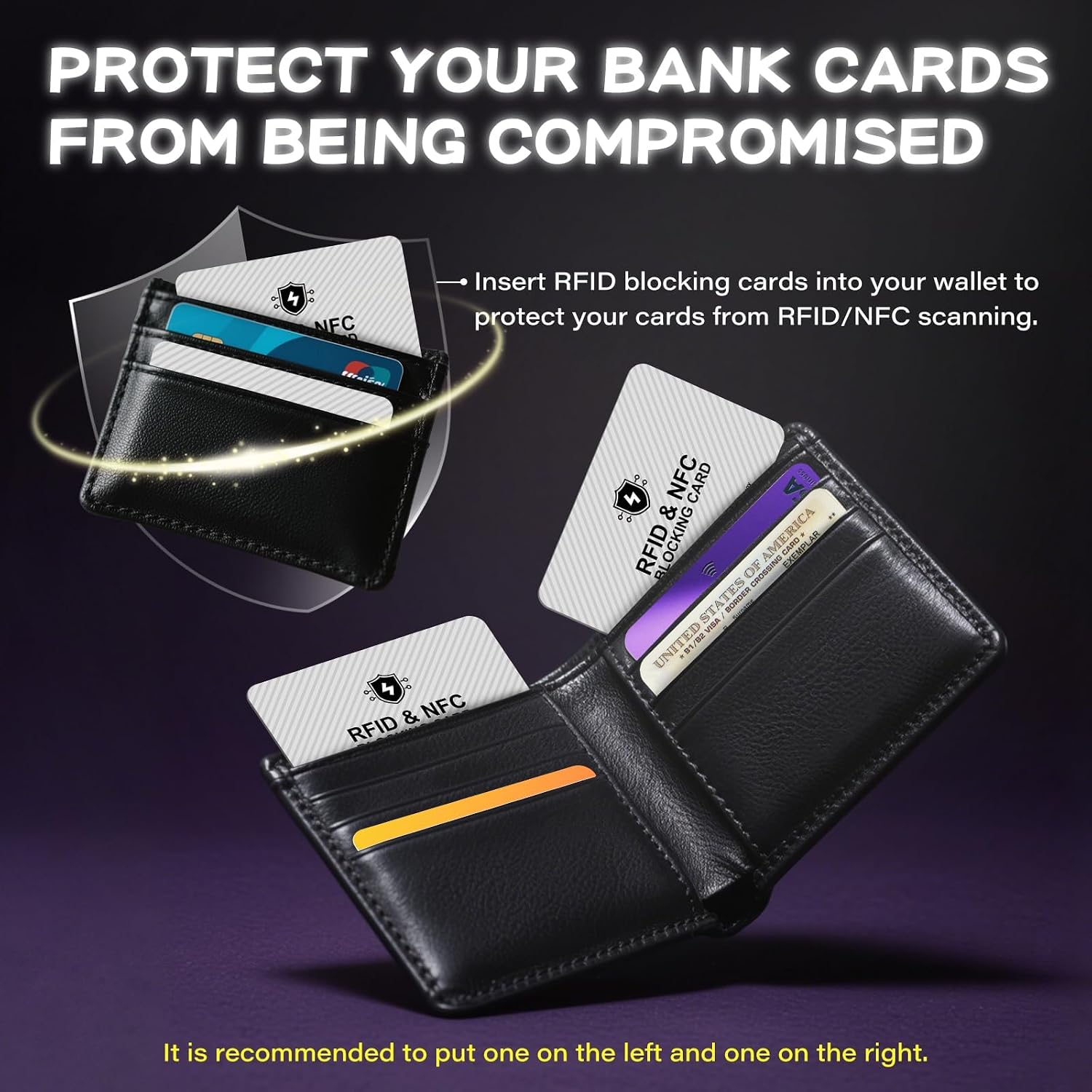 RFID Blocking Cards, Premium Contactless NFC Debit Credit Card & Passport Protector Blocker Set for Men & Women - Smart Slim Design 2 Card Protects Entire Wallet/Purse Safe -Silver 5 pack