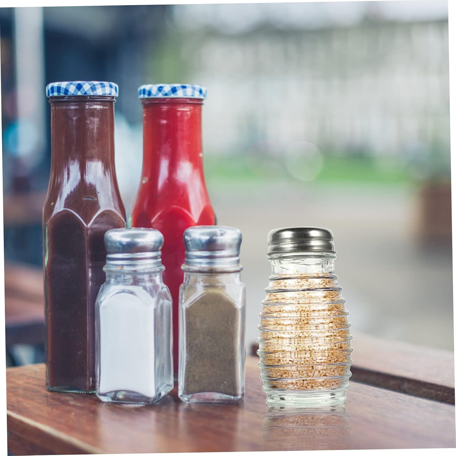 BESTOYARD 6pcs Condiment Bottles Pepper Storage Jars Portable Pepper Shakers Spice Container Set Portable Bbq Spice Bottles Seasoning Container Barbecue Salt Shaker Black Pepper Castor Glass
