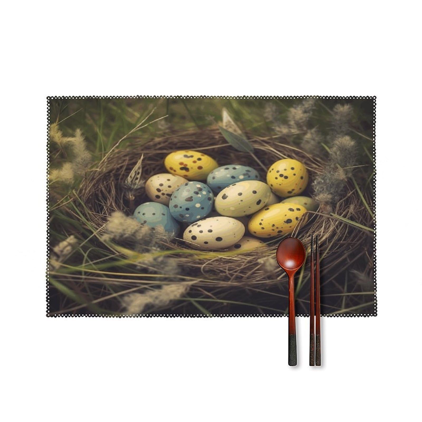 Fodpand Style Eggs In Grass Nest Placemats Set Of 4 Place Mats Table Mats