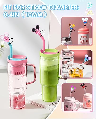 Miniatura 5 de Divertida tapa de popote compatible con Stanley para tazas de 40 onzas, 30 onzas, 20 onzas, juguete para niñas de 4 a 7 años, reutilizable,