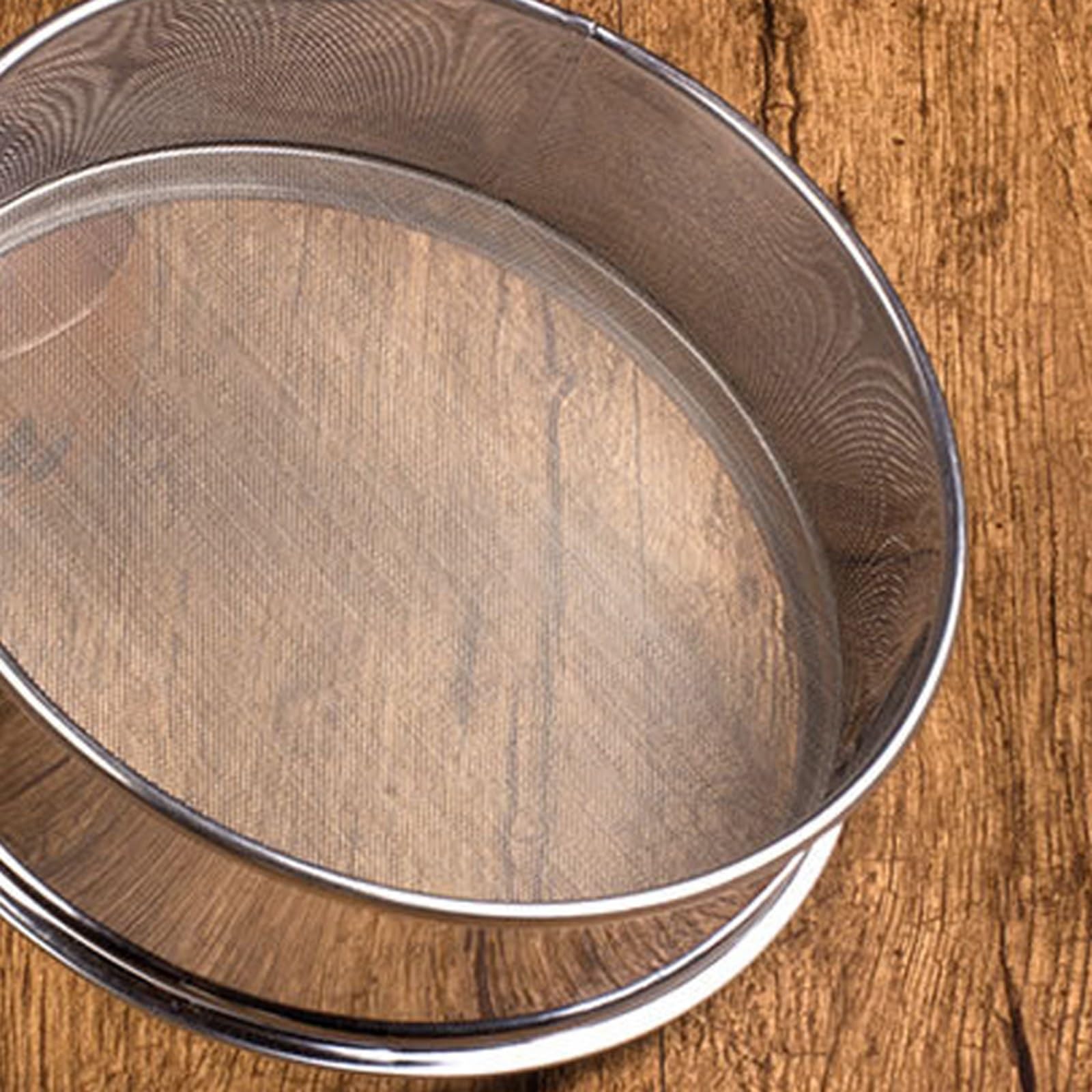 Coladores de harina de acero inoxidable, 3 paquetes de colador de malla fina para hornear pasteles, pasta, filtro de azúcar, tamiz de cocina, 20 + 30 + 40 cm