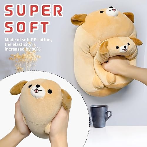 Miniatura 3 de Almohada de felpa para perros, juguetes de peluche de perros grandes de 8 pulgadas, almohadas gigantes suaves para dormir, juguete de peluche para