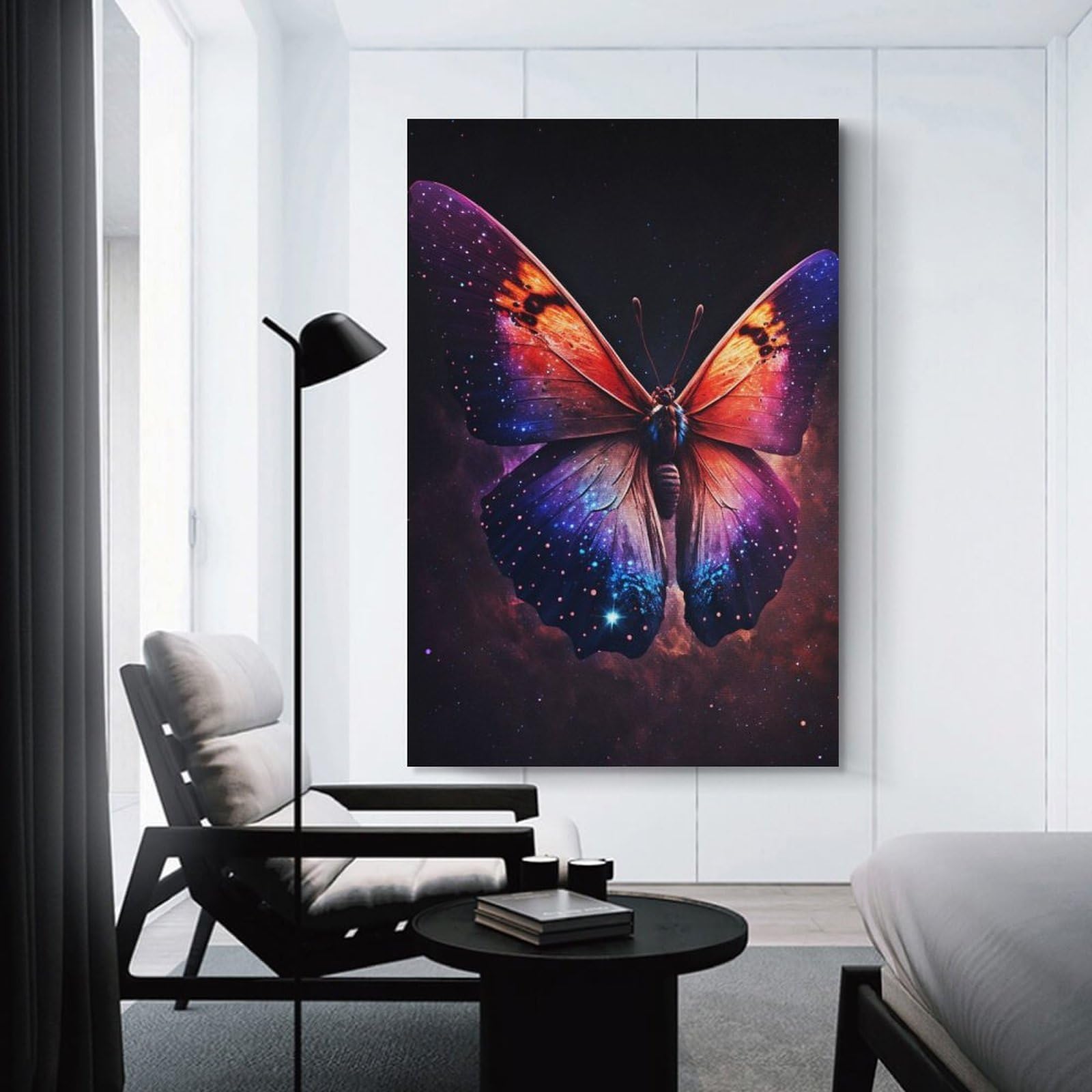 Junmoney Home Decor Wall Art Cosmic Butterfly Wall Art, 24x36inch(60x90cm), for New Homes, Bedrooms Or Workspaces, Home Decor Gift with Stylish Appeal