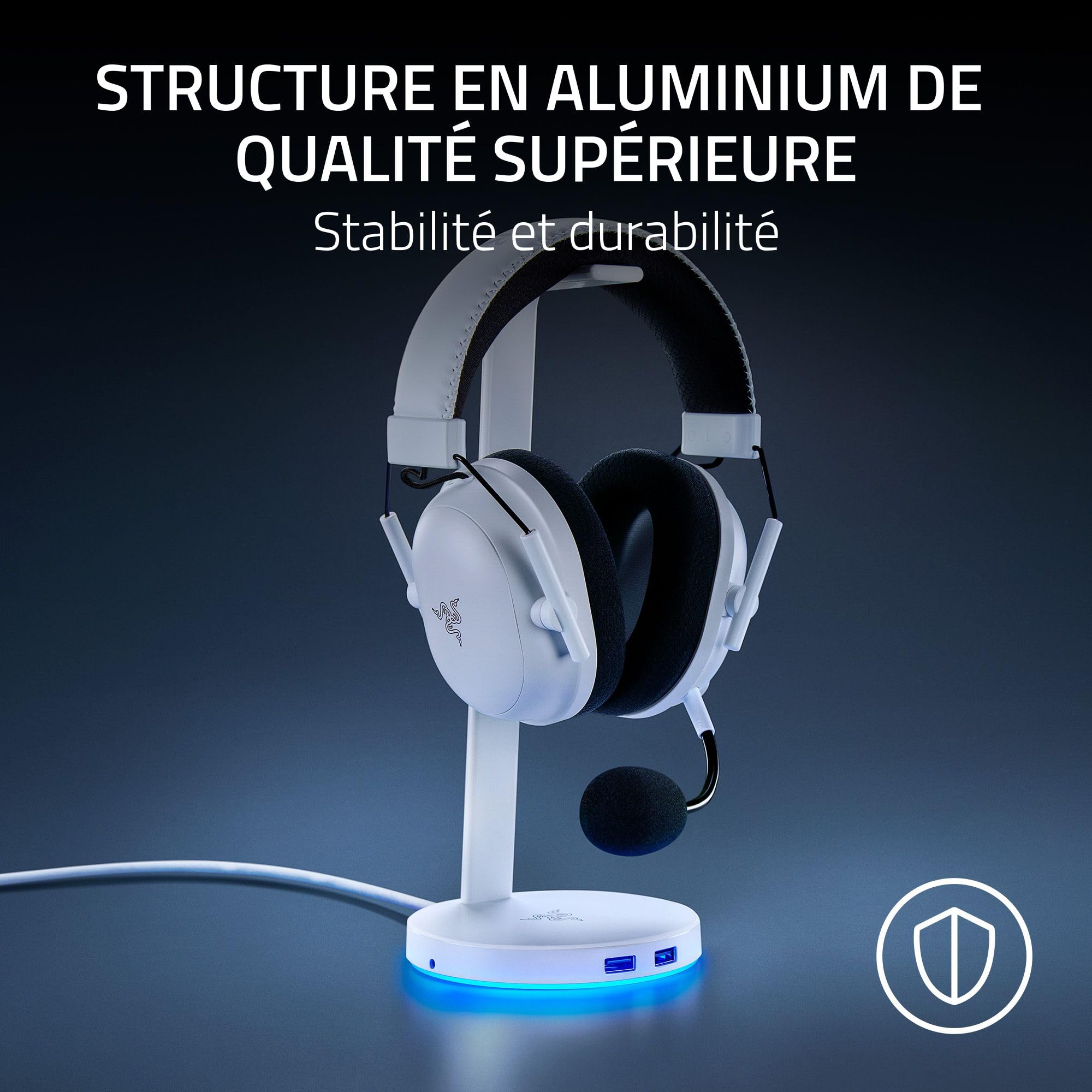 Razer Base Station V2 Chroma - Support pour Casque avec concentrateur USB (Éclairage Chroma RGB - 2 Ports USB 3.1, Base antidérapante, Conçu pour Les Casques de Jeu) Noir