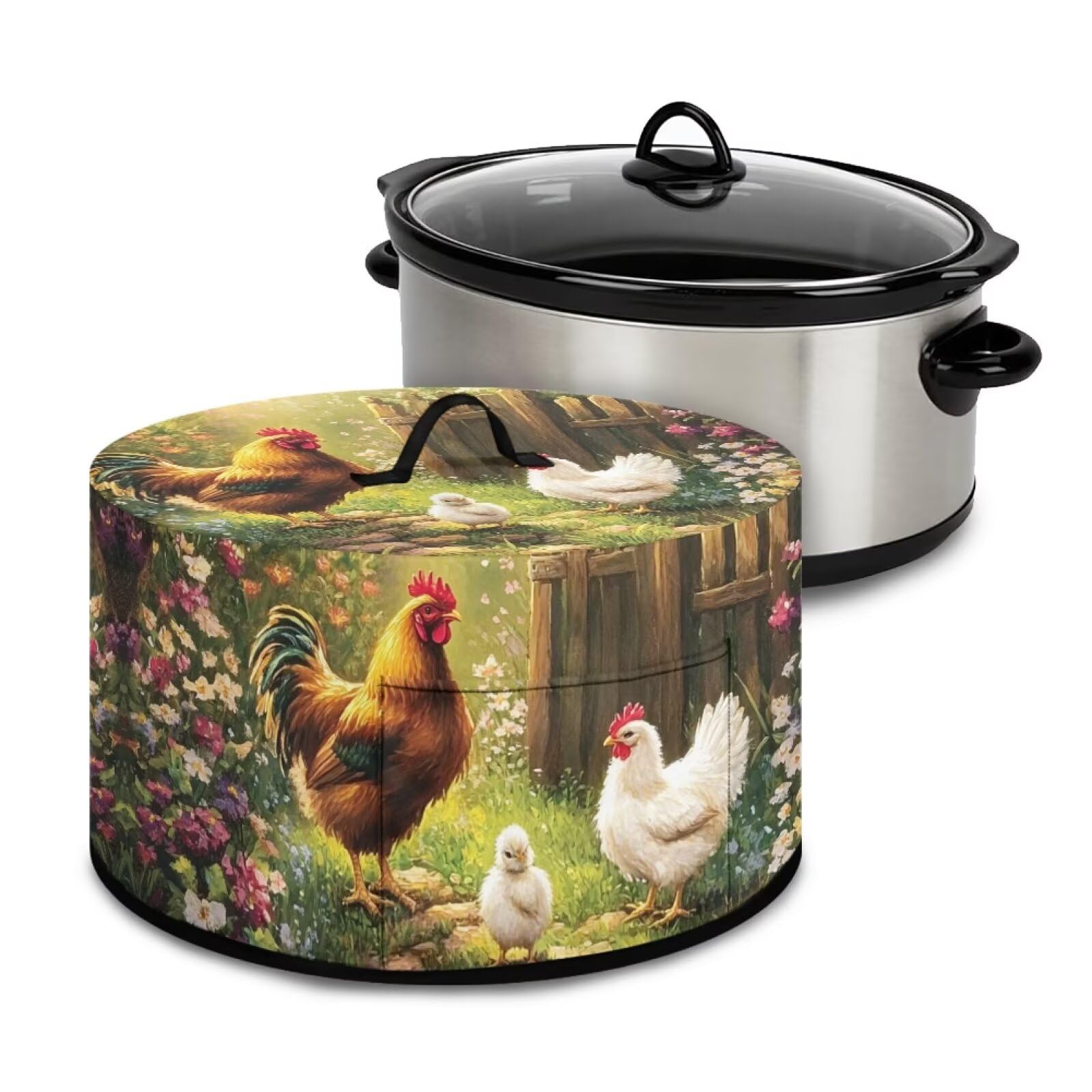 Cugasmaru Butterfly Crock Pot Cover Dust Cover Compatible with 6-8 qt Oval Slow Cooker Dustproof Appliance Covers Accessories Universal Fit Most Crock