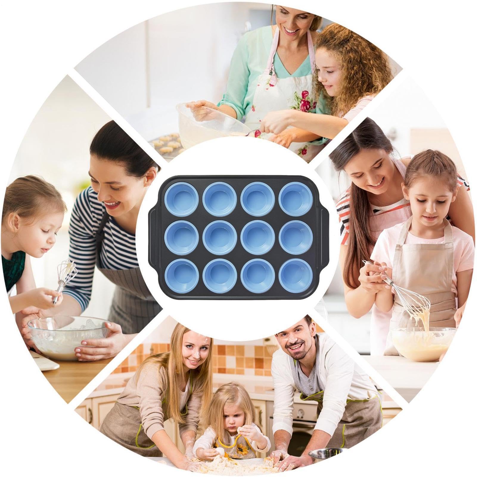 Molde para muffins Bandeja De Silicona Antiadherente Portátil Y Fácil Con | Bandeja Para Hornear Cupcakes para cocina hogar mesa comedor mujeres hombres familia