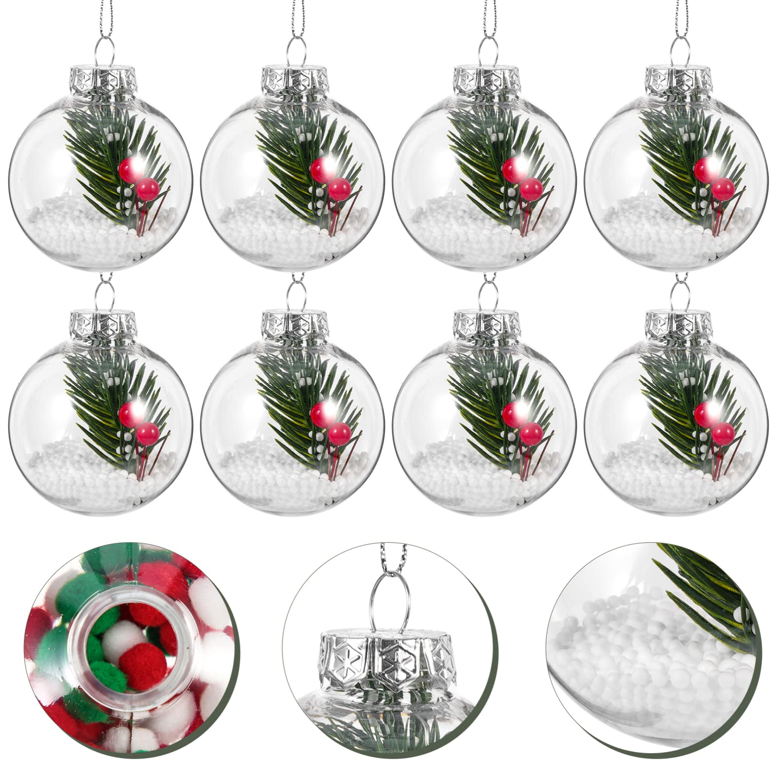Abaodam 36pezzi Decorazioni Natalizie Trasparenti Pet Palline Da Appendere Per Albero Di Natale Ornamenti Festivi Per Compleanni e Matrimoni