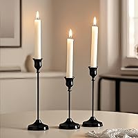 Vista 5 de Candle Holders Set of 3 Taper Candle Holders for Table Centerpieces Wedding Home Decor (Black)