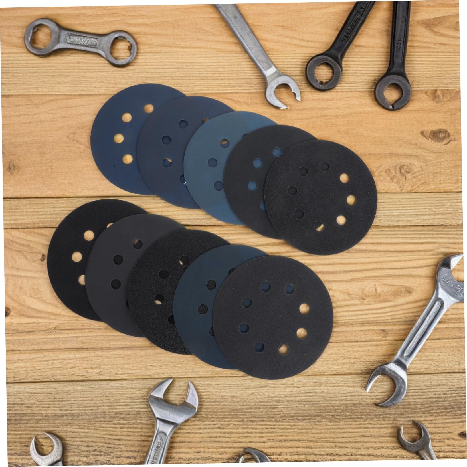 Holibanna 100piezas Lija Húmedo y Seco Para Madera Discos De Lijado Abrasivos Redondos De Flocado Para Pulido Automático y Acabado De Madera