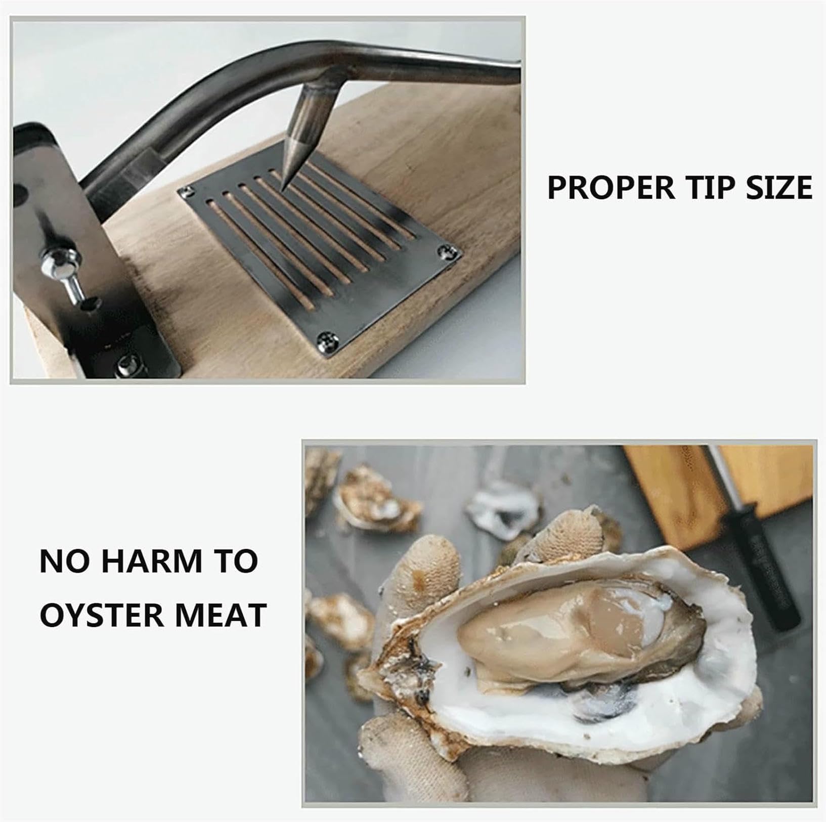 Abridor de ostras, Cuchillo de Acero Inoxidable, sin instalación, Ideal para casa, Restaurante, Hotel y Familia.
