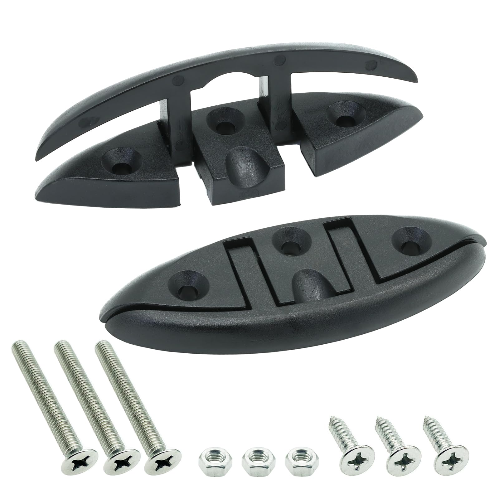 LEQMG Marine Nylon 5" Folding Cleat,Flip Up Dock Cleat,Boat Kayak Mooring Cleat Accessories(2 Pcs)