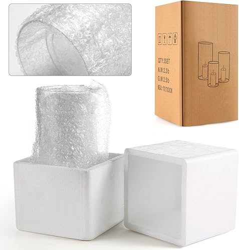 Miniatura 7 de Hurricand - Portavelas de 6 piezas, soporte para velas de pilar de cristal, cilindro de vidrio transparente, jarrón cilíndrico de vidrio para