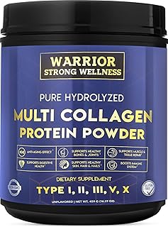 Pure Hydrolyzed Multi Collagen Protein Powder, Collagen Powder, Boost Energy, for Aging Skin Elasticity, Hair & Nails Growth Support, Joint Health (Unflavored)