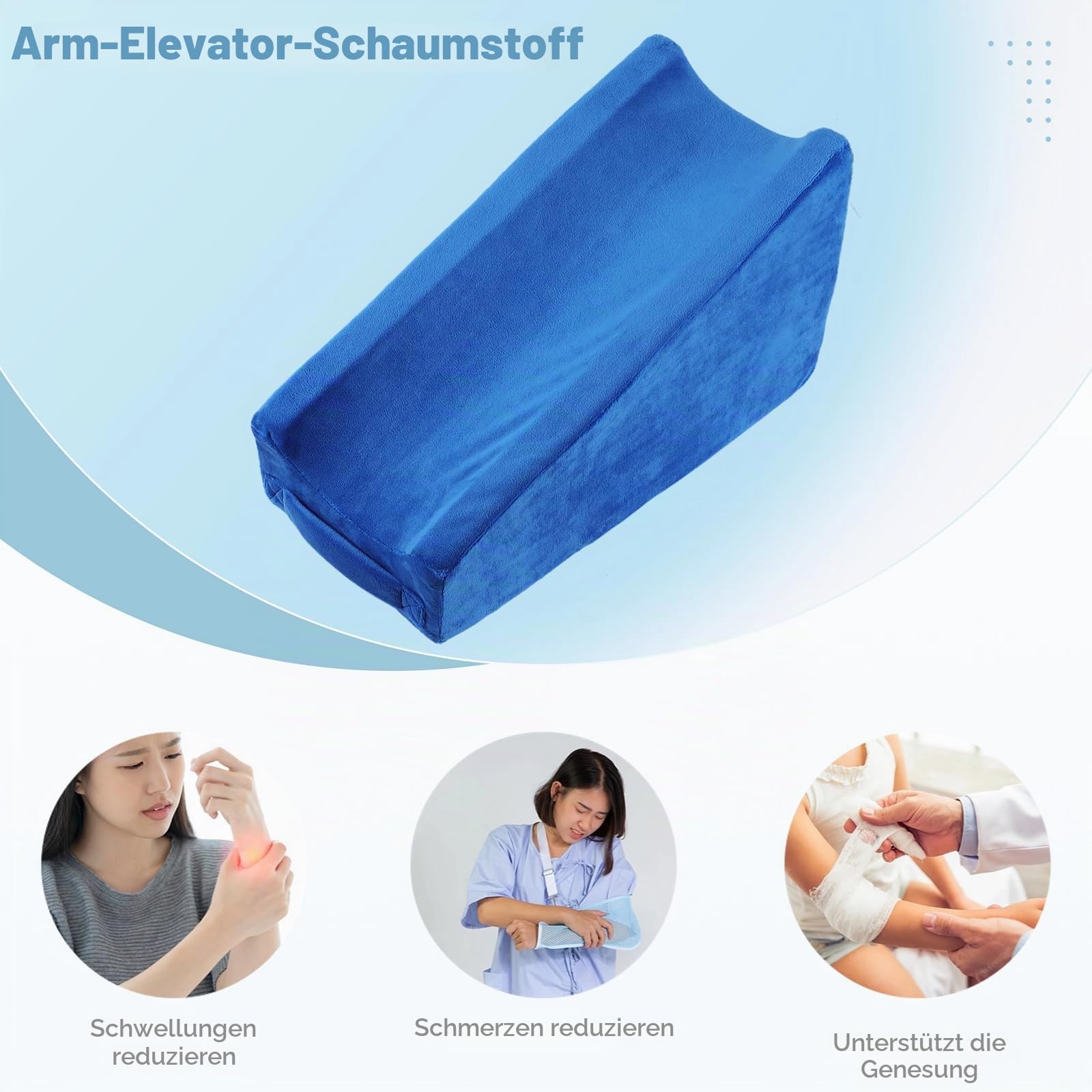 Arm Elevation Kissen Dreieck - Schwamm Ellbogen Keilkissen Schlaf | Arm Unterstützung arm Kissen Armstützkissen ergonomisches Armlehnenkeilkissen zum Schlafen bl