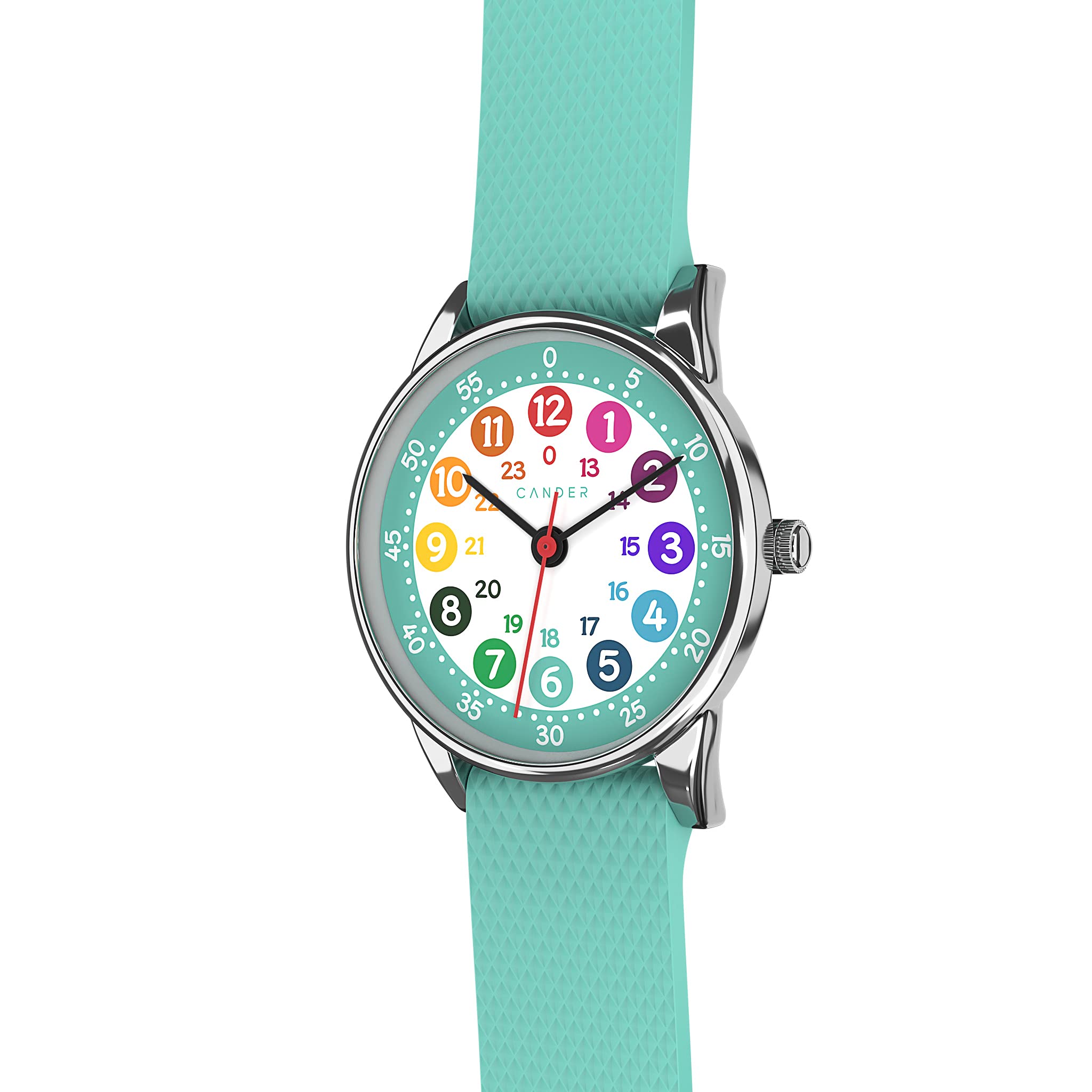 Cander Berlin MNA 1330 T Montre d'apprentissage analogique étanche pour enfant garçon et fille Turquoise