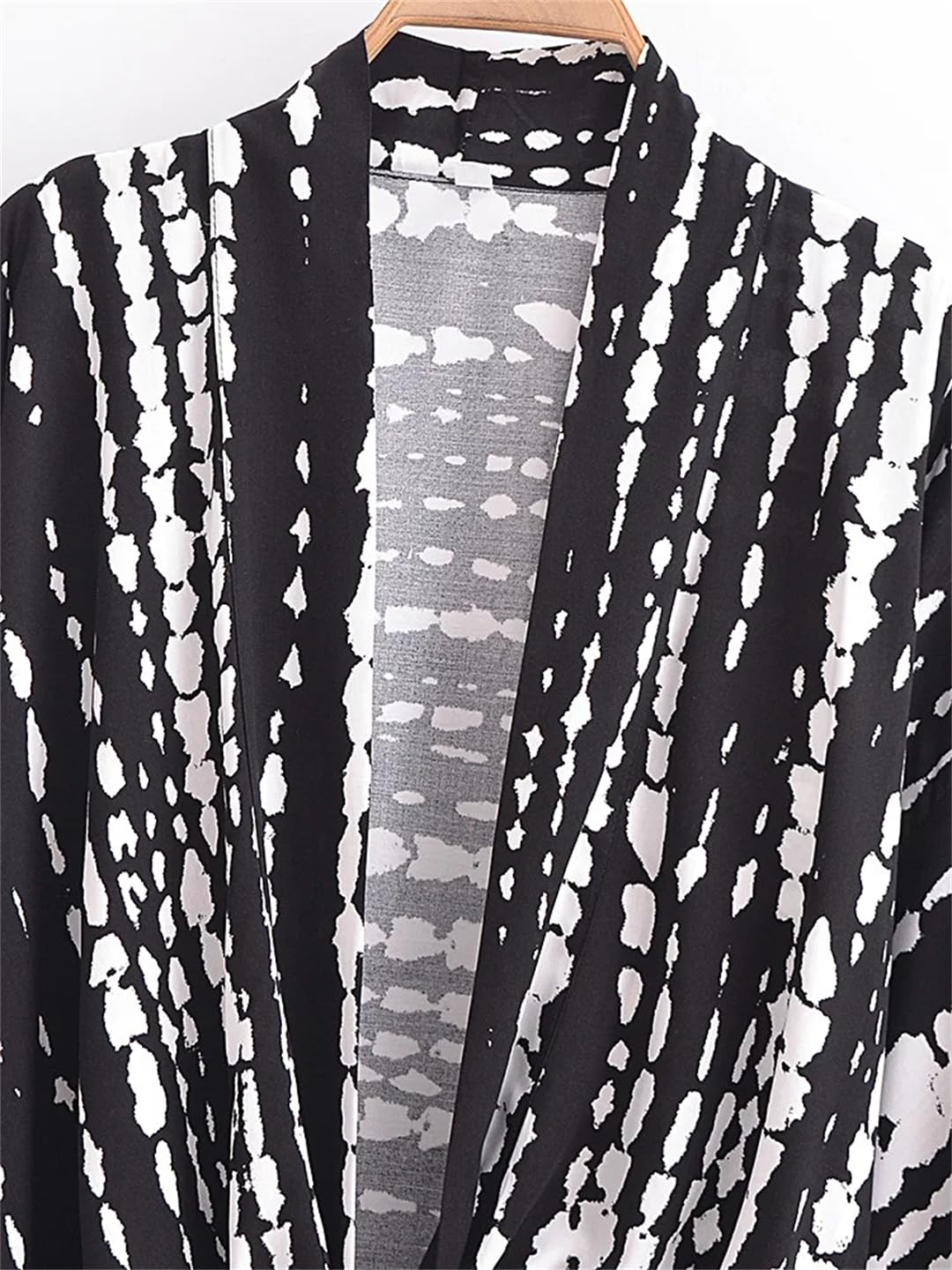 Disimlarl Costumi da bagno corti kimono da donna con stampa nera maniche a pipistrello bohemien bikini copricostume da spiaggia