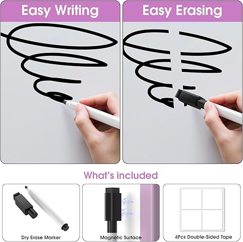 Vista 34 de MaxGear Pizarra pequeña de borrado en seco, pizarra blanca colgante de doble cara de 14 x 11 pulgadas para pared, mini pizarra blanca con 3 Blanco