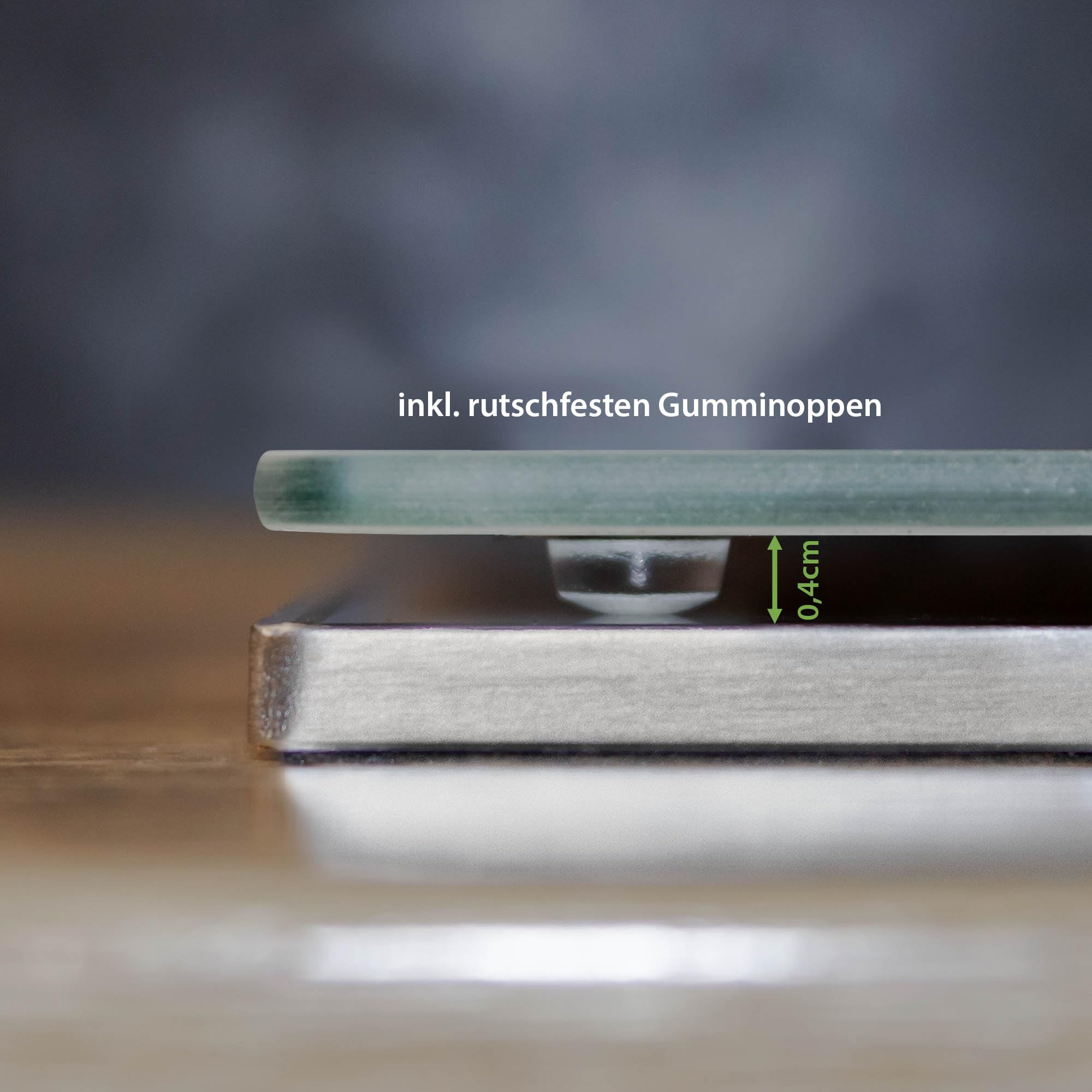 banjado Herdabdeckplatten Ceranfeld 2-teilig 60x52 cm, edle Glasplatte Herd als Schneidebrett Glas und Spritzschutz Küche, Motiv grauer Marmor mit Gold 1