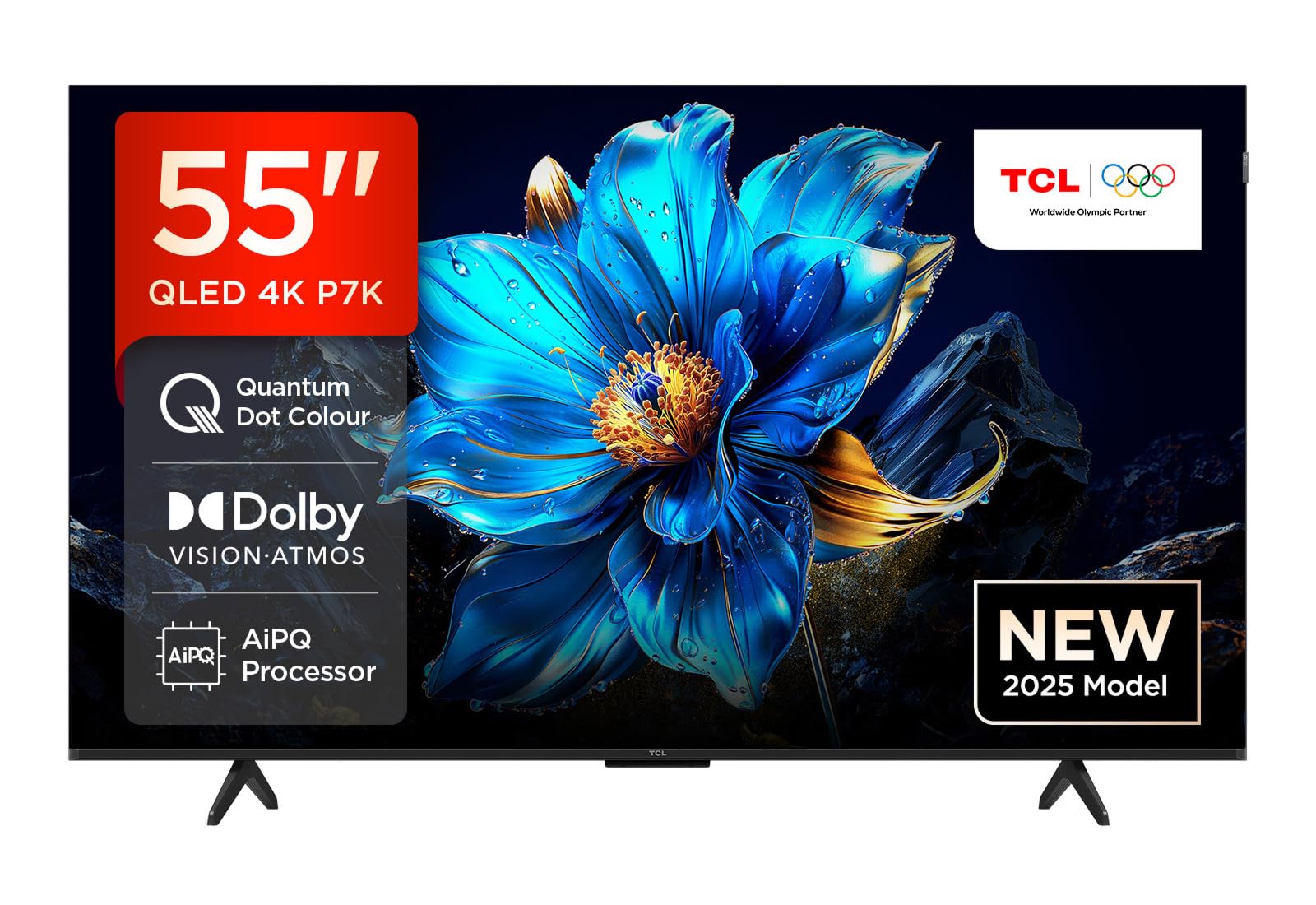 TCL 55P7K 55” QLED 4K HDR TV, Google TV, Smart TV (Dolby Vision & Atmos, Game Master, Motion clarity)