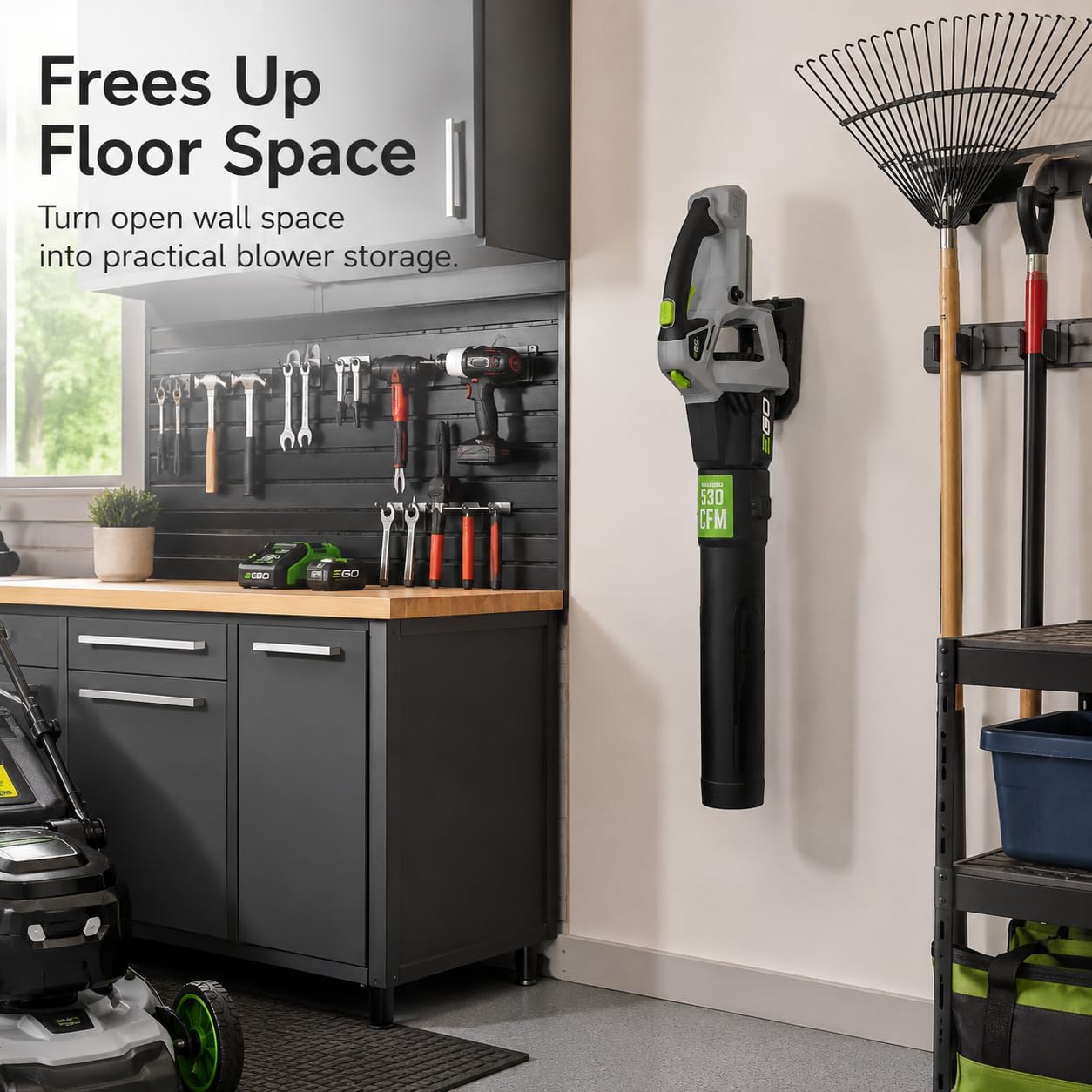 SplashNColor Wall Mount for EGO Blower – Secure Hanging Storage Bracket | No-Tip Design | Keeps Garage and Shed Organized | Heavy-Duty Holder for Handheld Leaf Blowers and Power Tools image 3