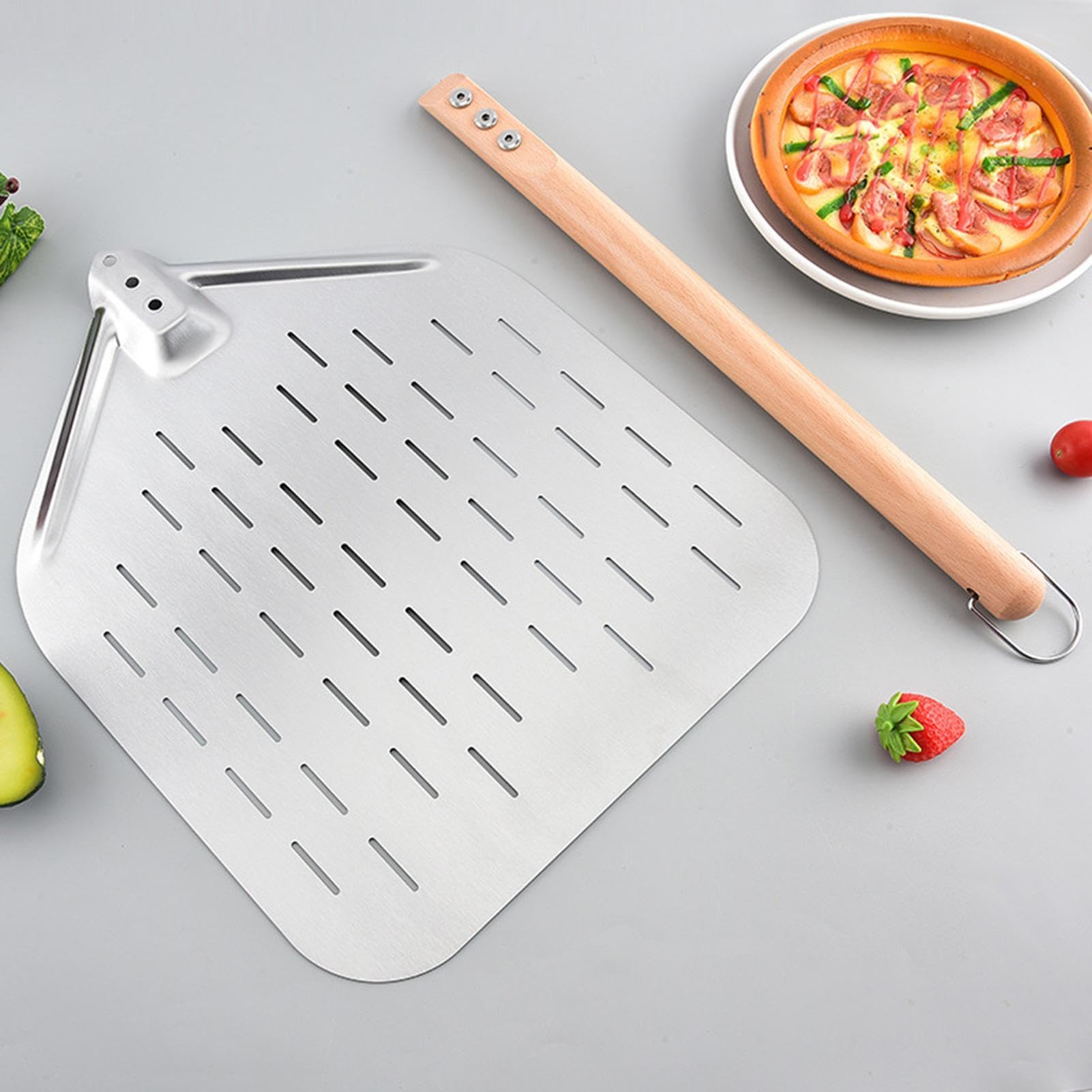 Perforowana łopatka do pizzy 30 cm perforowane narzędzie do obracania ze