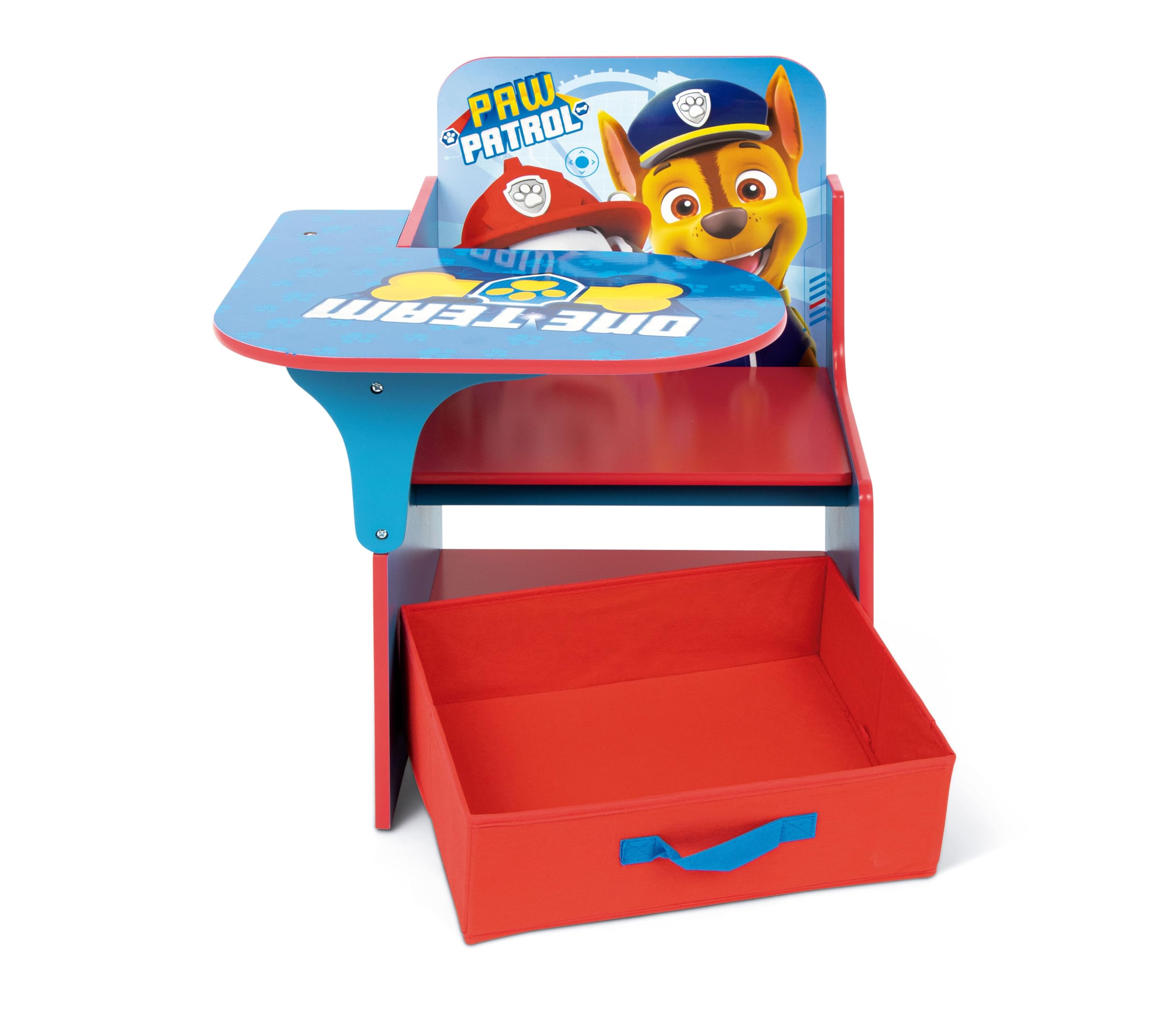 ARDITEX - Chaise-Bureau Enfant en Bois avec bac Textile de La Pat’ Patrouille Paw Patrol - 62x30x60cm - Couleur Bleue - Idéal pour Les Loisirs créatifs, Les devoirs ou Le Jeu.