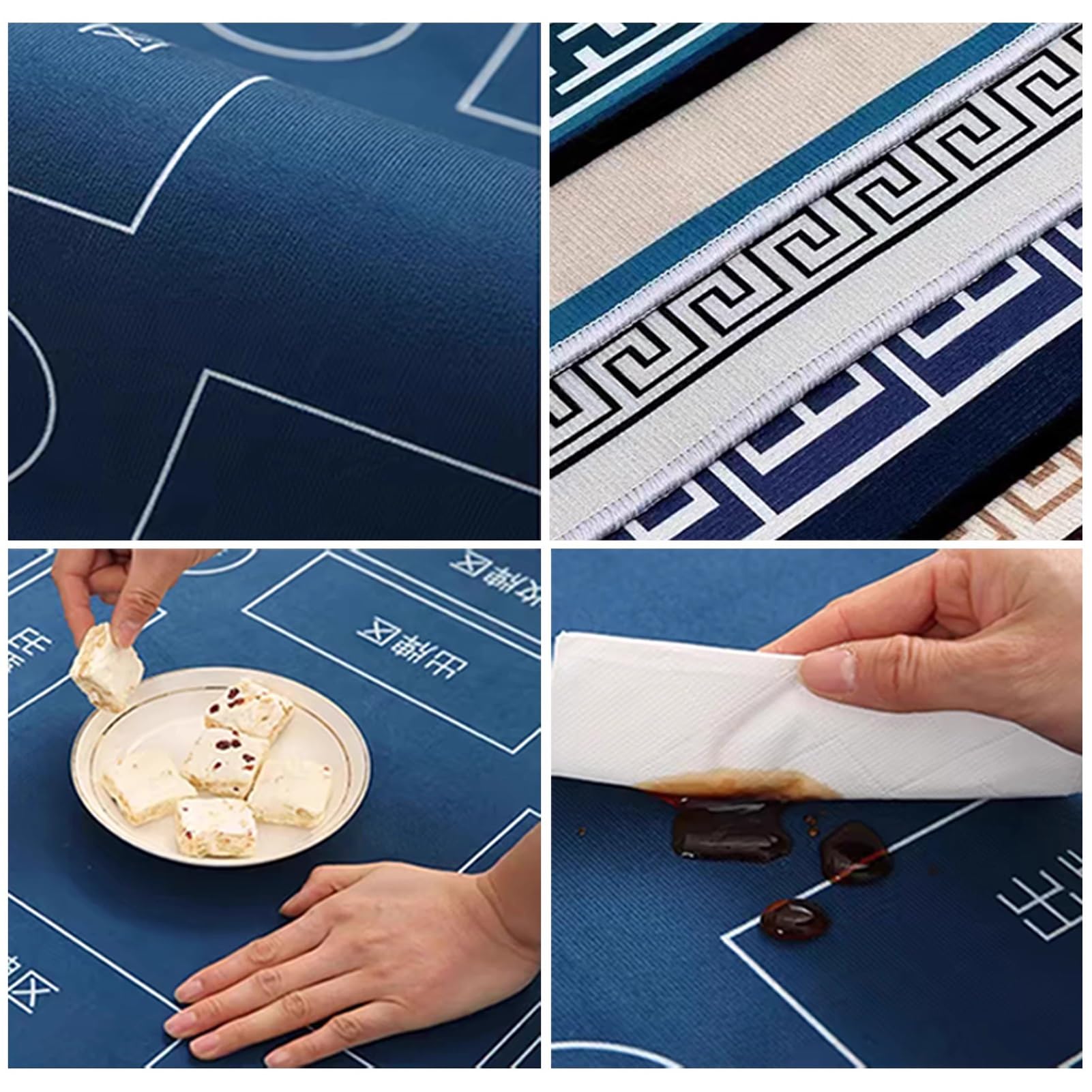 Mahjong Mat Antypoślizgowa Redukcja Hałasu Pokrowiec Na Stół Do Gier Karcianych Pokerowych Gry Planszowe Gry Kafelkowe (Żółty, 100 cm)
