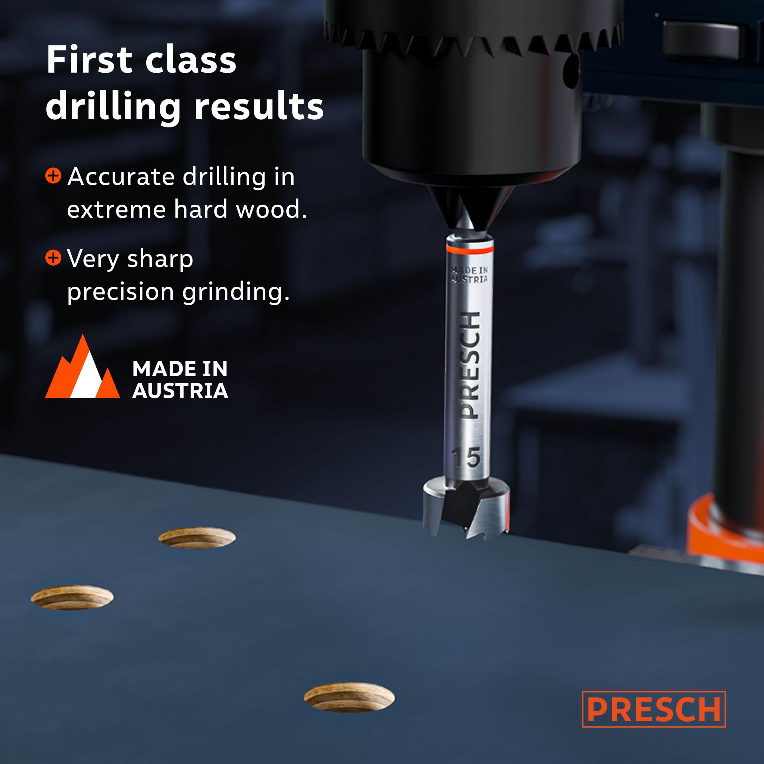 Presch Forstner Drill Bit diameter 15mm, Drill bit for wood with high-precision centering point for perfect round holes - Image 2