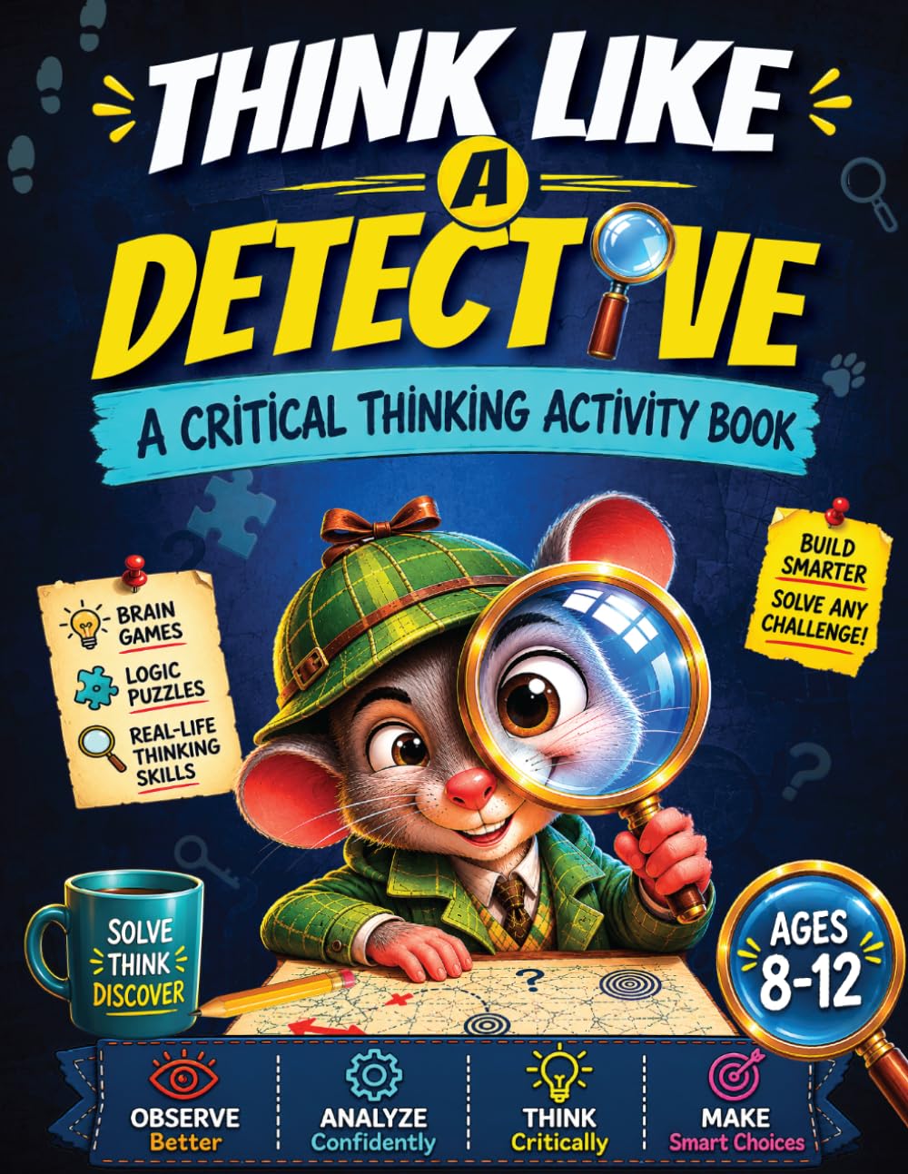 Think Like a Detective: A Critical Thinking Activity Book for Kids 8–12 with Brain Games, Logic Puzzles, and Real-Life Thinking Skills