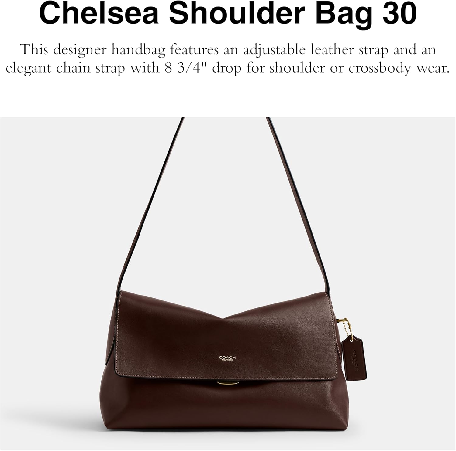 COACH Women's Natural Grain Leather Chelsea Shoulder Bag