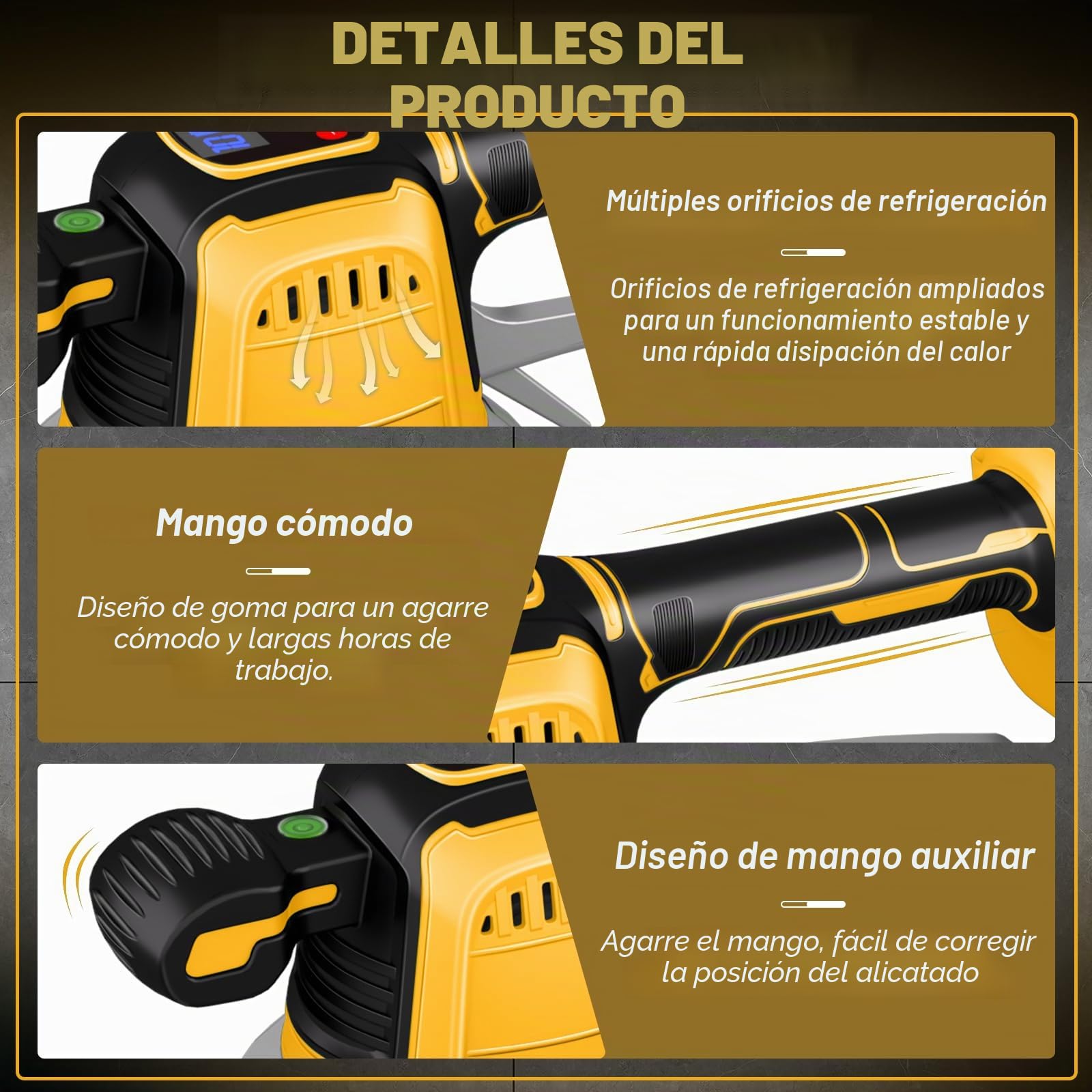 Vibrador Baldosas sin Cable Compatible con Dewalt 18V,20v, Maquina Vibratoria para Azulejos, 160Kg Adsorción, Niveladores Azulejo 10 velocidades, Ventosa de 14,8cm, para Colocar Baldosas