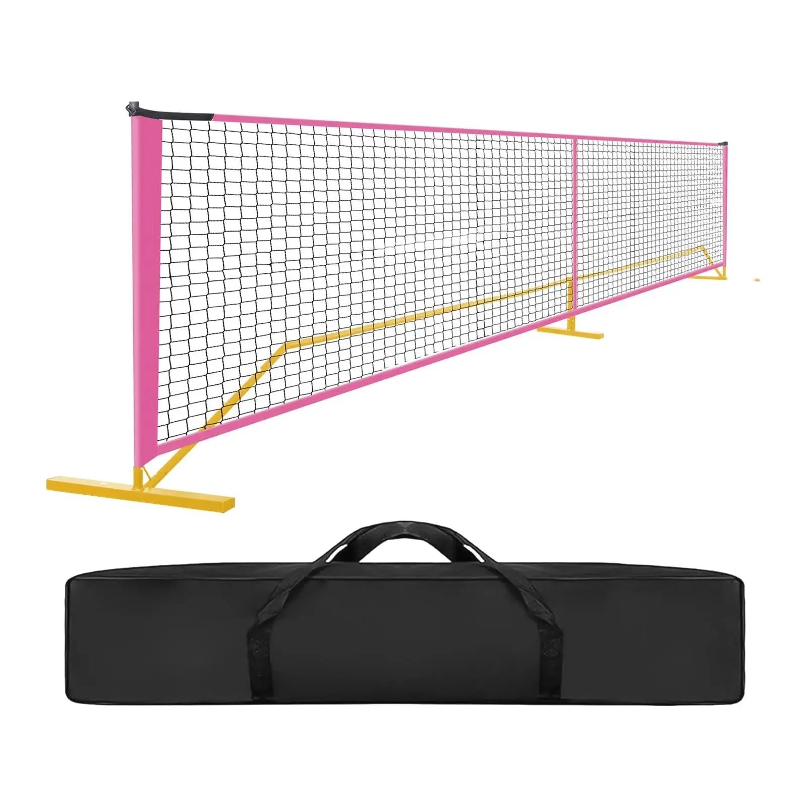 Rete da pickleball Set di rete da pickleball portatile con supporto in metallo, tennis staccabile 22 piedi for campo, vialetto, prato, gioco al chiuso e all'aperto