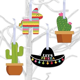 Big Dot of Happiness Let’s Fiesta - Mexican Fiesta Decorations - Tree Ornaments - Set of 12