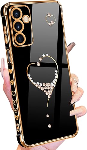 Petitian Funda para Samsung Galaxy A14 5G, bonita funda para teléfono con diseño de corazón brillante para mujeres y niñas, para Galaxy A14 5G,